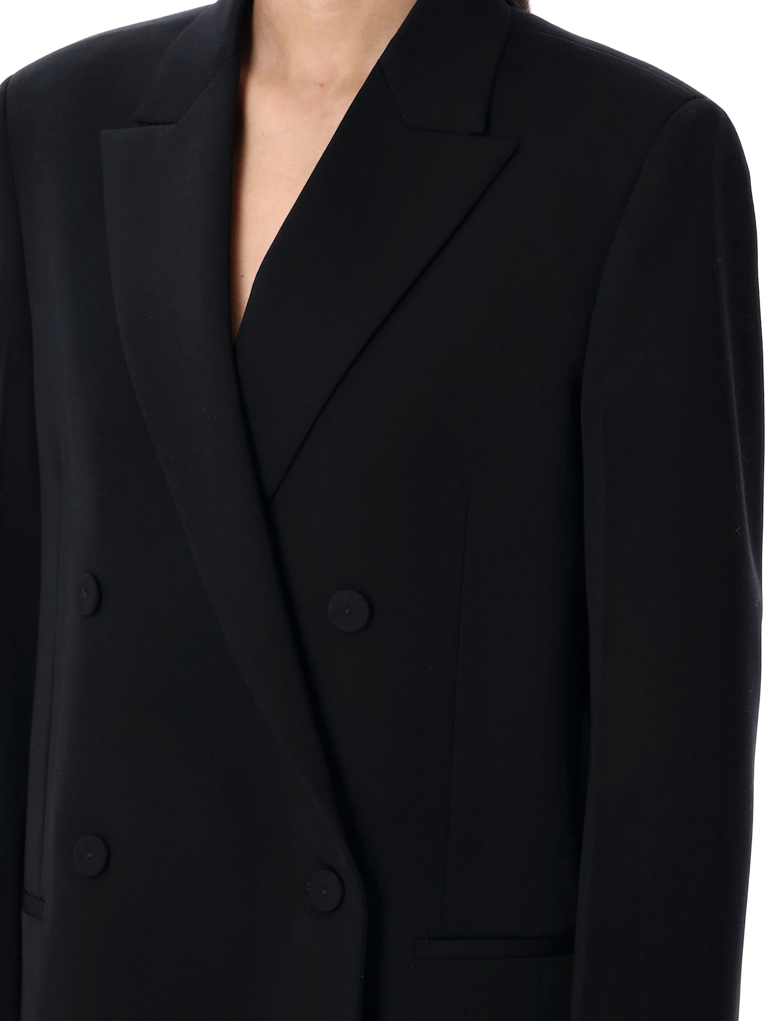 Jil Sander Compact Wool Grain De Poudre Blazer In Black