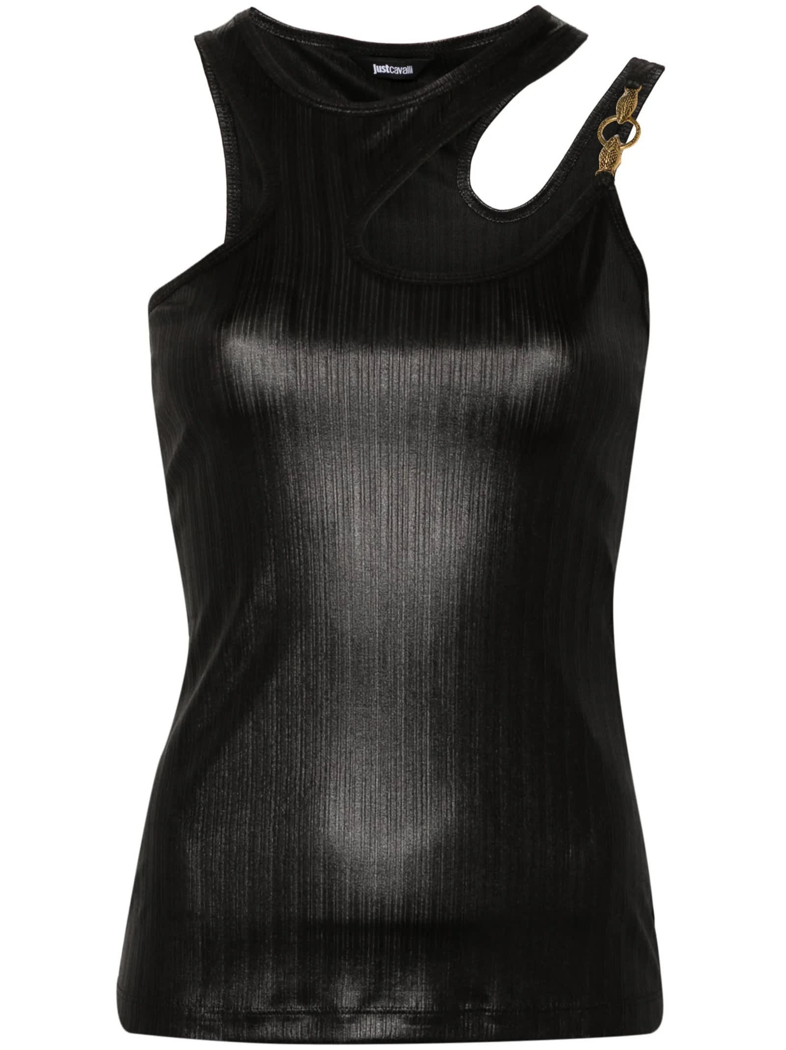 Shop Just Cavalli Black Sleeveless Top