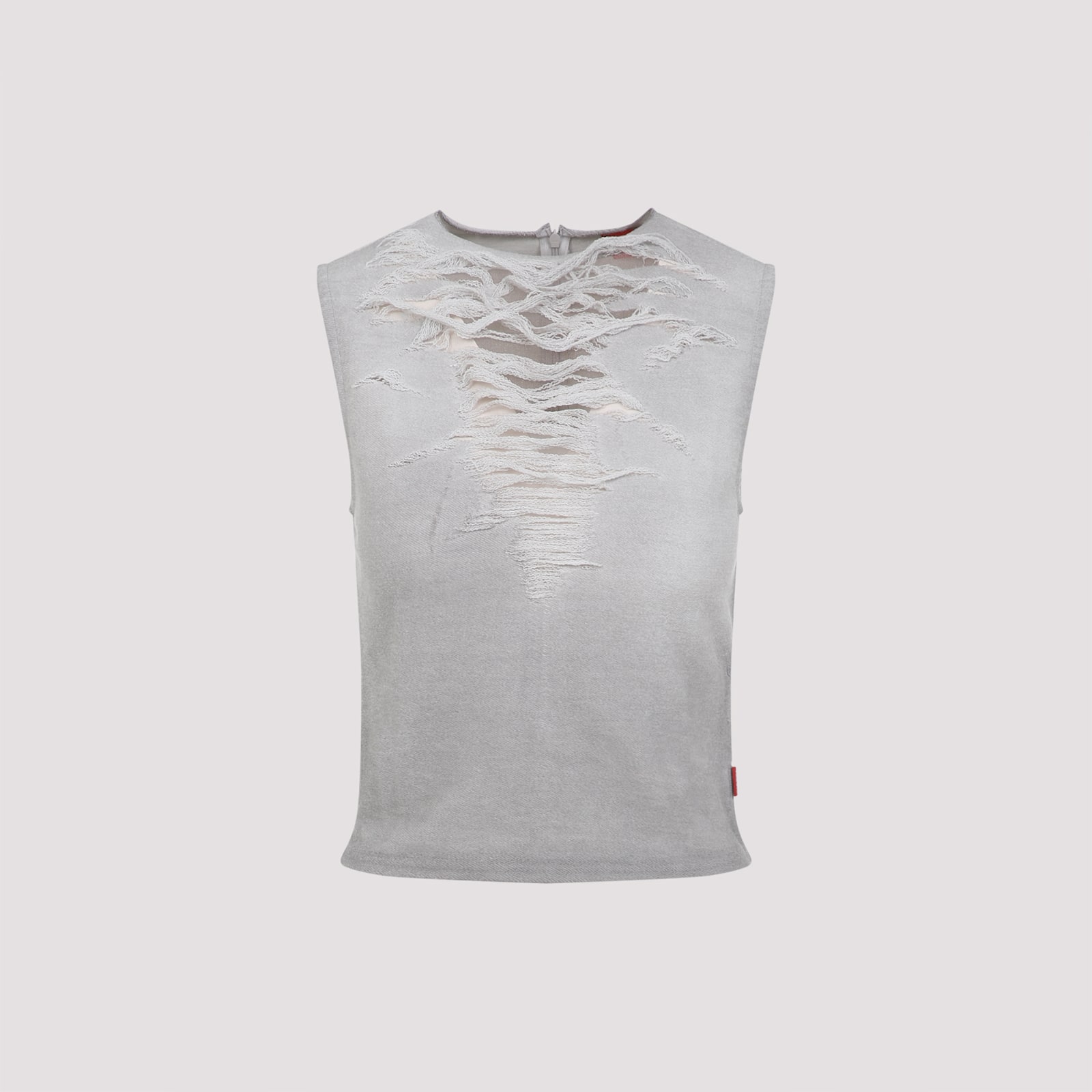 Diesel T-yasmina Distressed Tank Top In C Grey