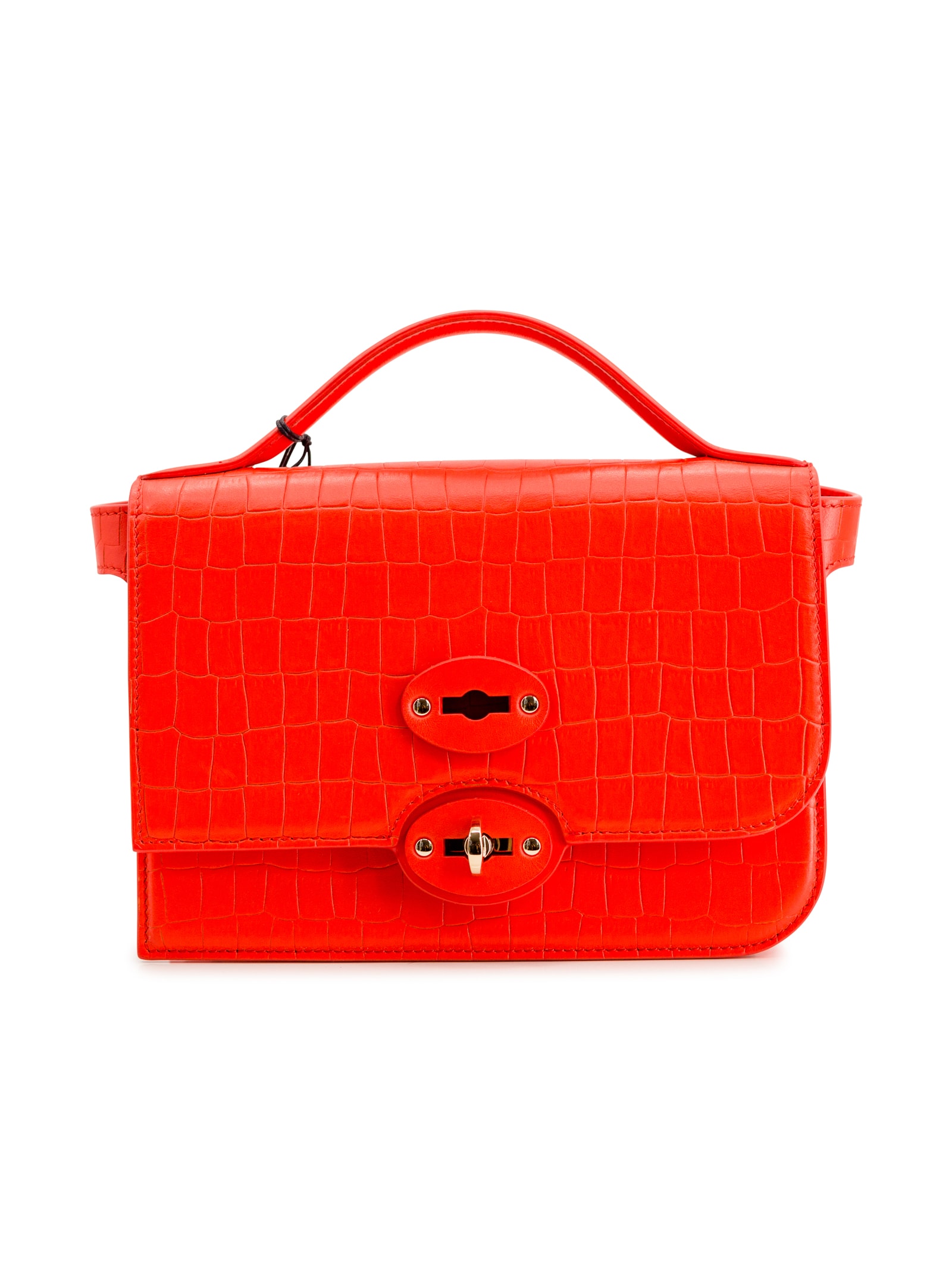 Shop Zanellato Ella Crocodile-embossed Leather Bag In Red