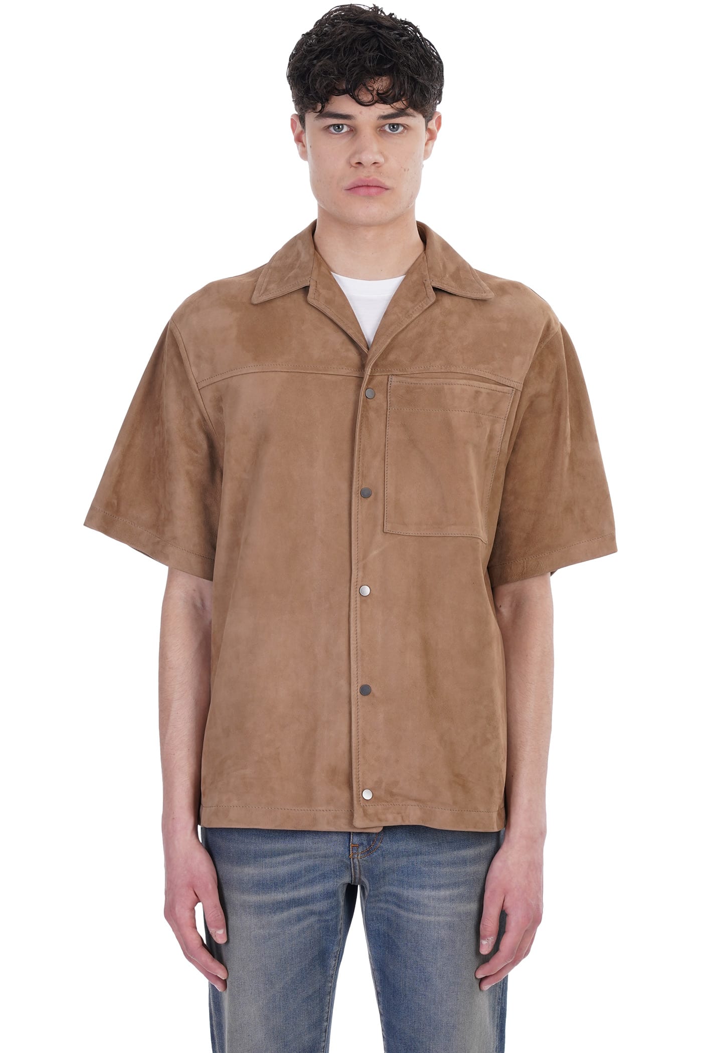 Salvatore Santoro Shirt In Beige Leather