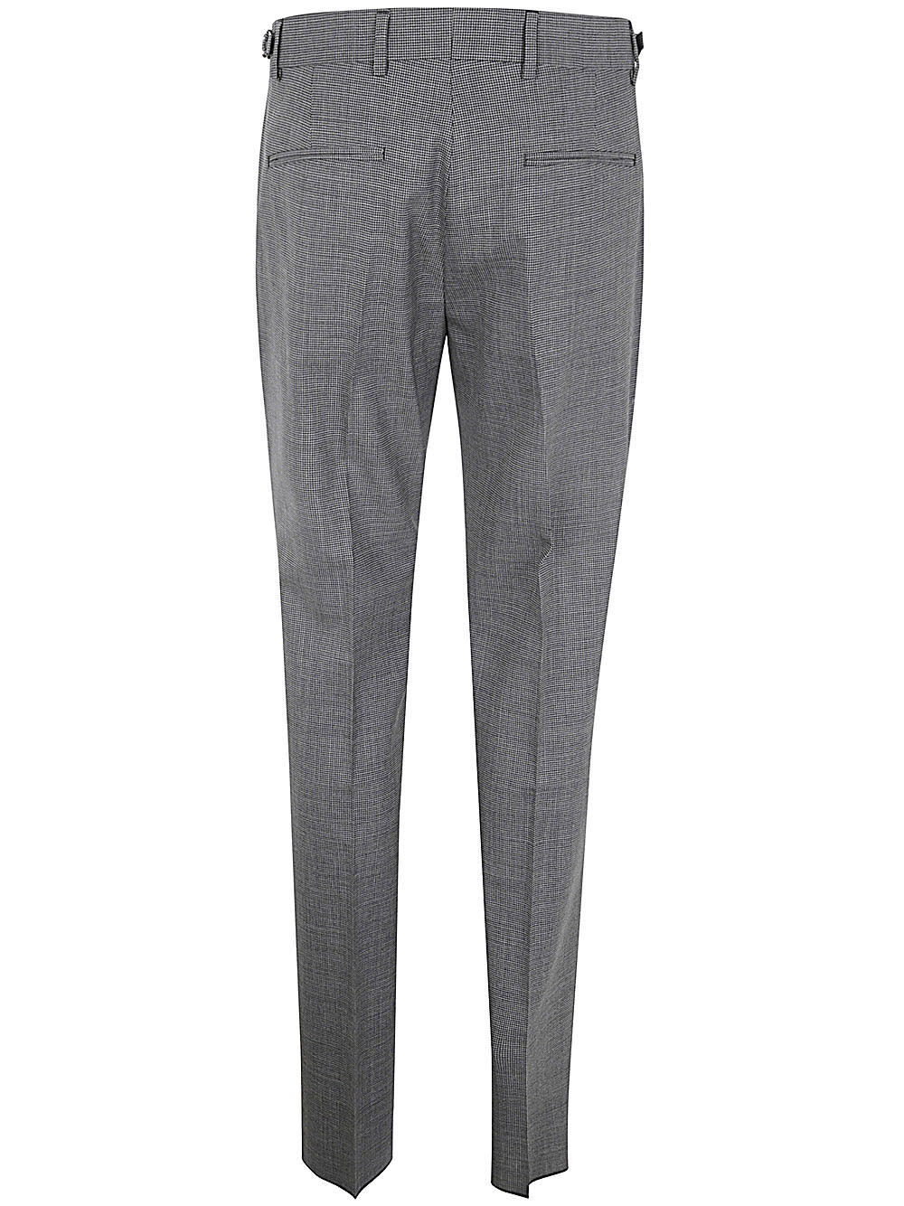 Shop Versace Formal Pant Micro Pattern Wool Fabric In Concrete Melange Black