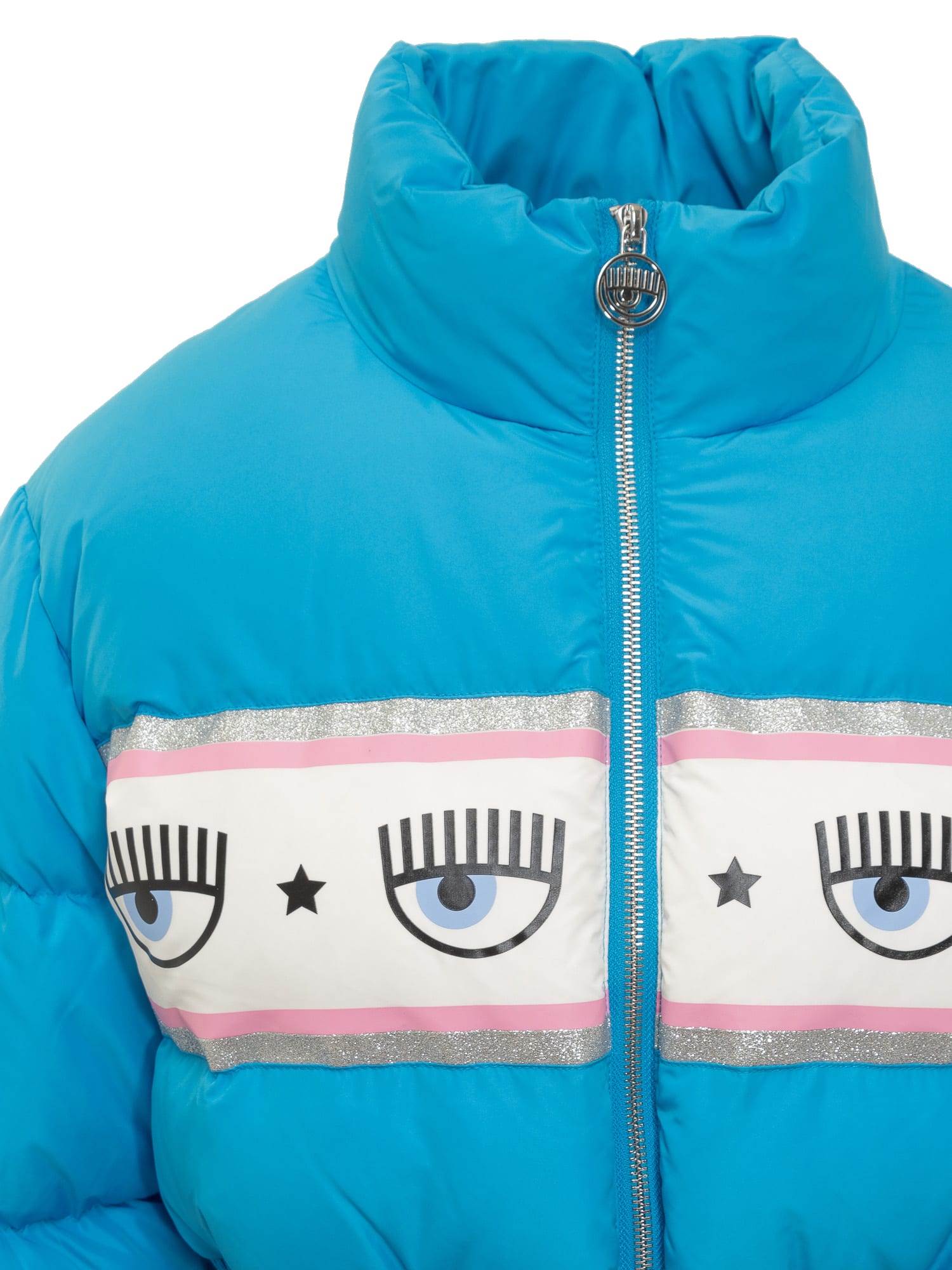 Shop Chiara Ferragni Logomania Jacket In Blue
