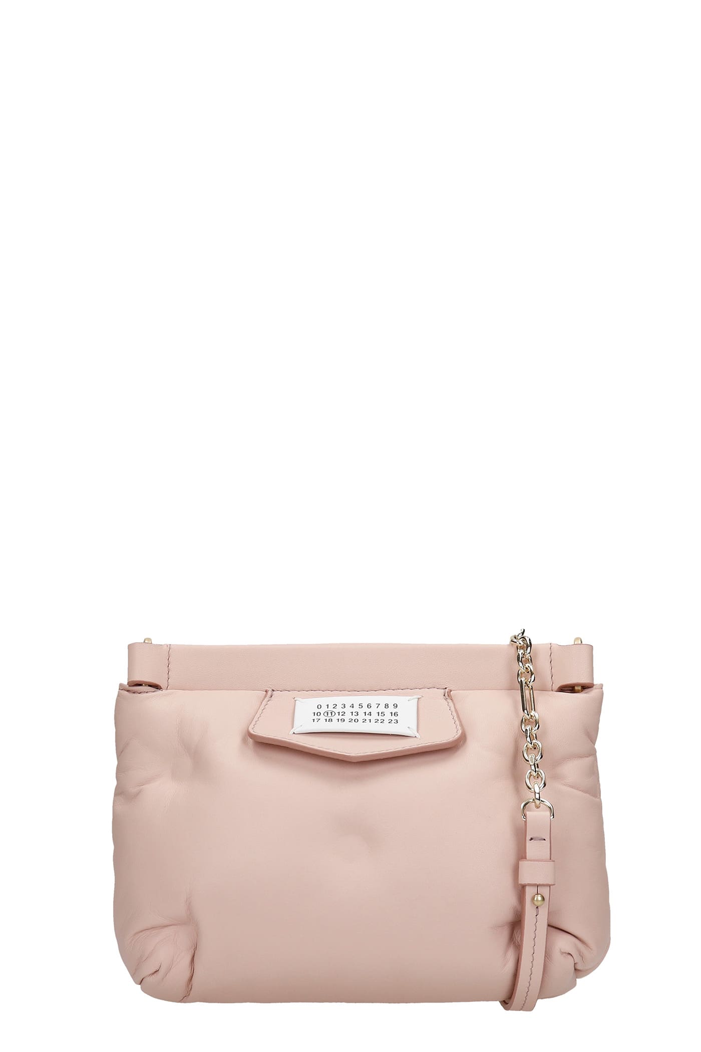 Maison Margiela Glam Small Shoulder Bag In Rose-pink Leather