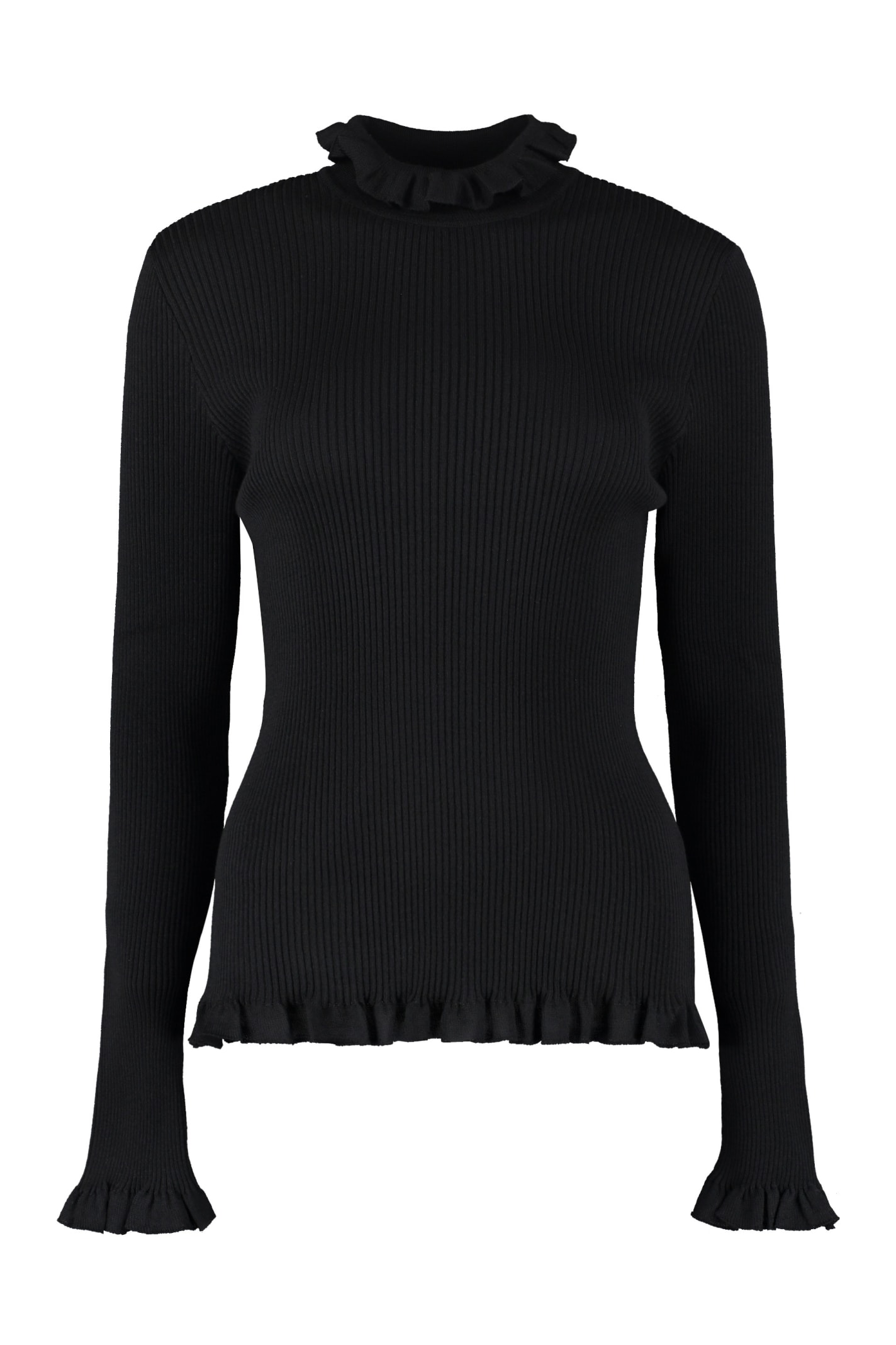 Boutique Moschino Ribbed Turtleneck Sweater