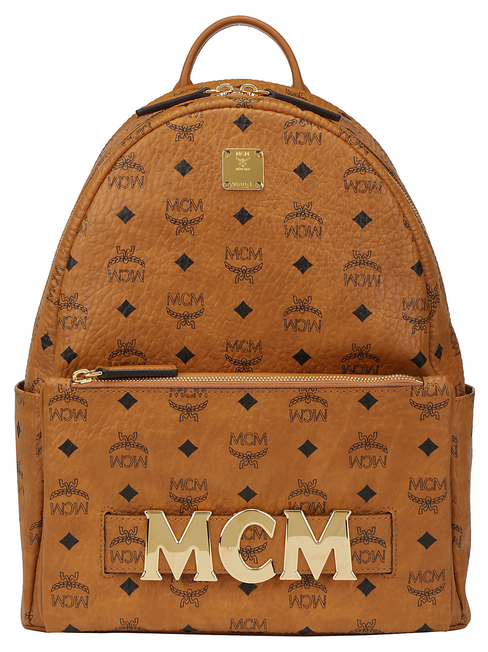 Mcm Trio Stark Backpack In Cognac