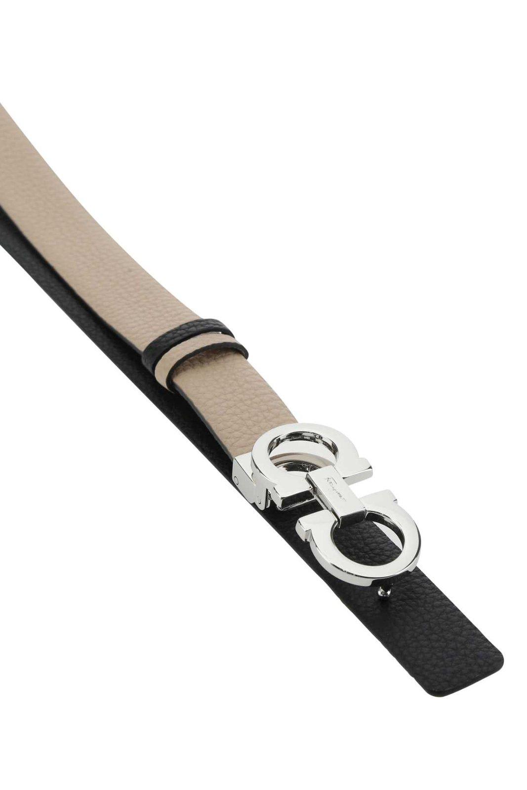 Ferragamo Gancini Reversible Belt In Neutrals