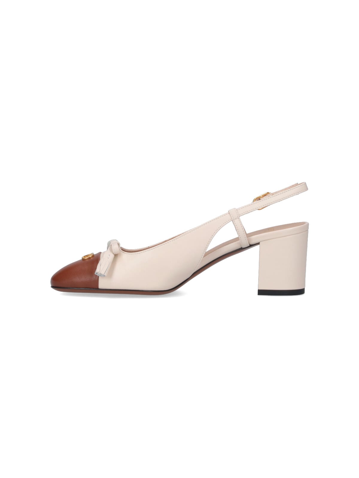 Valentino Leather Valet Du Roi Slingback Heels 60 In Nude