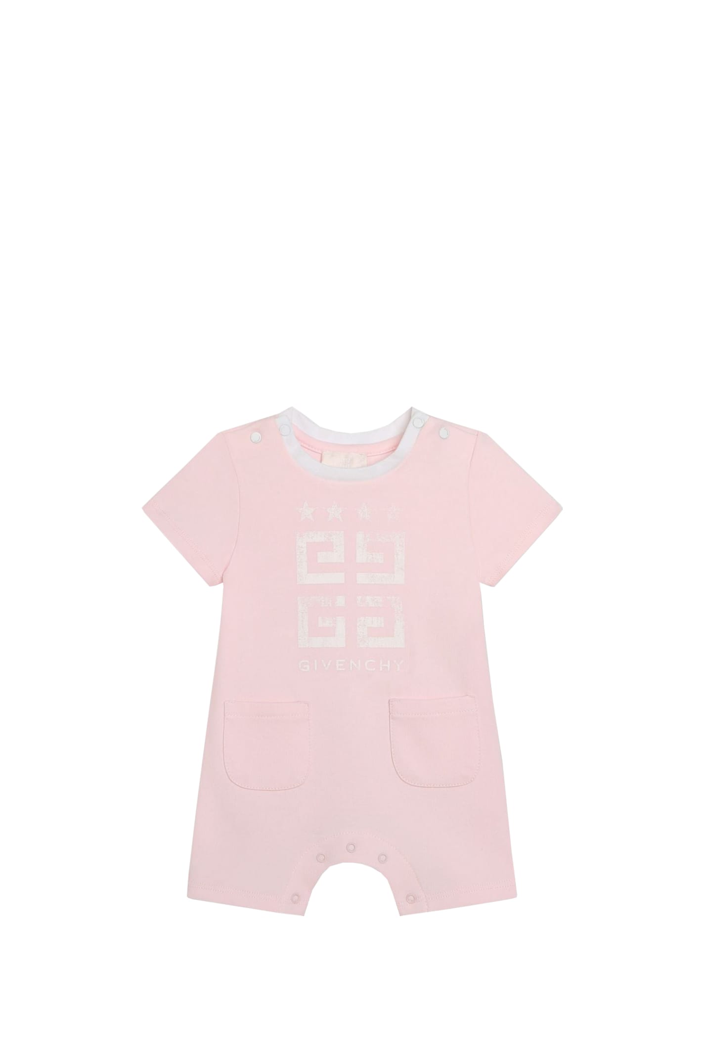 Shop Givenchy Romper With Print In Rose