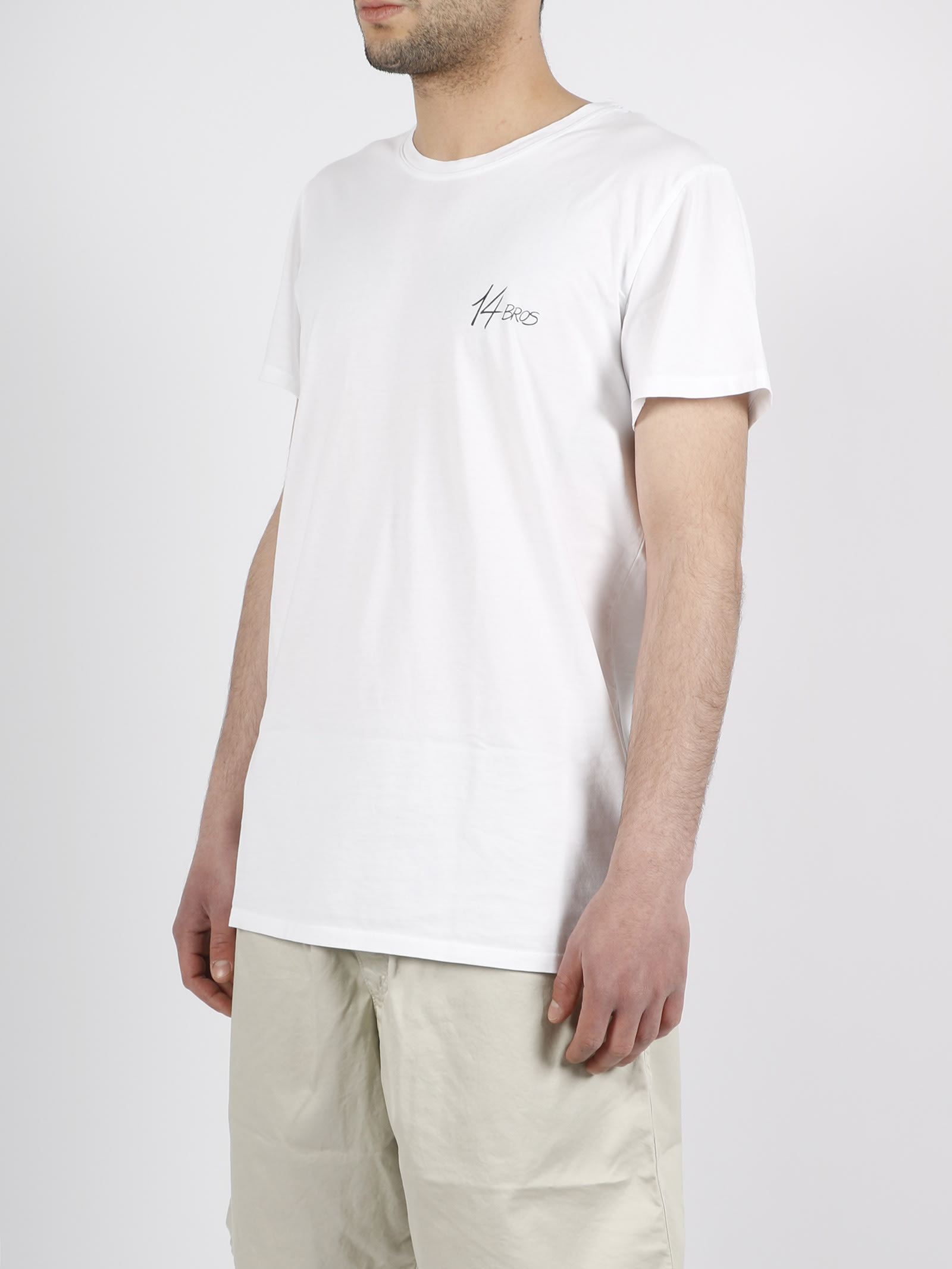 Shop 14 Bros Logo T-shirt In White