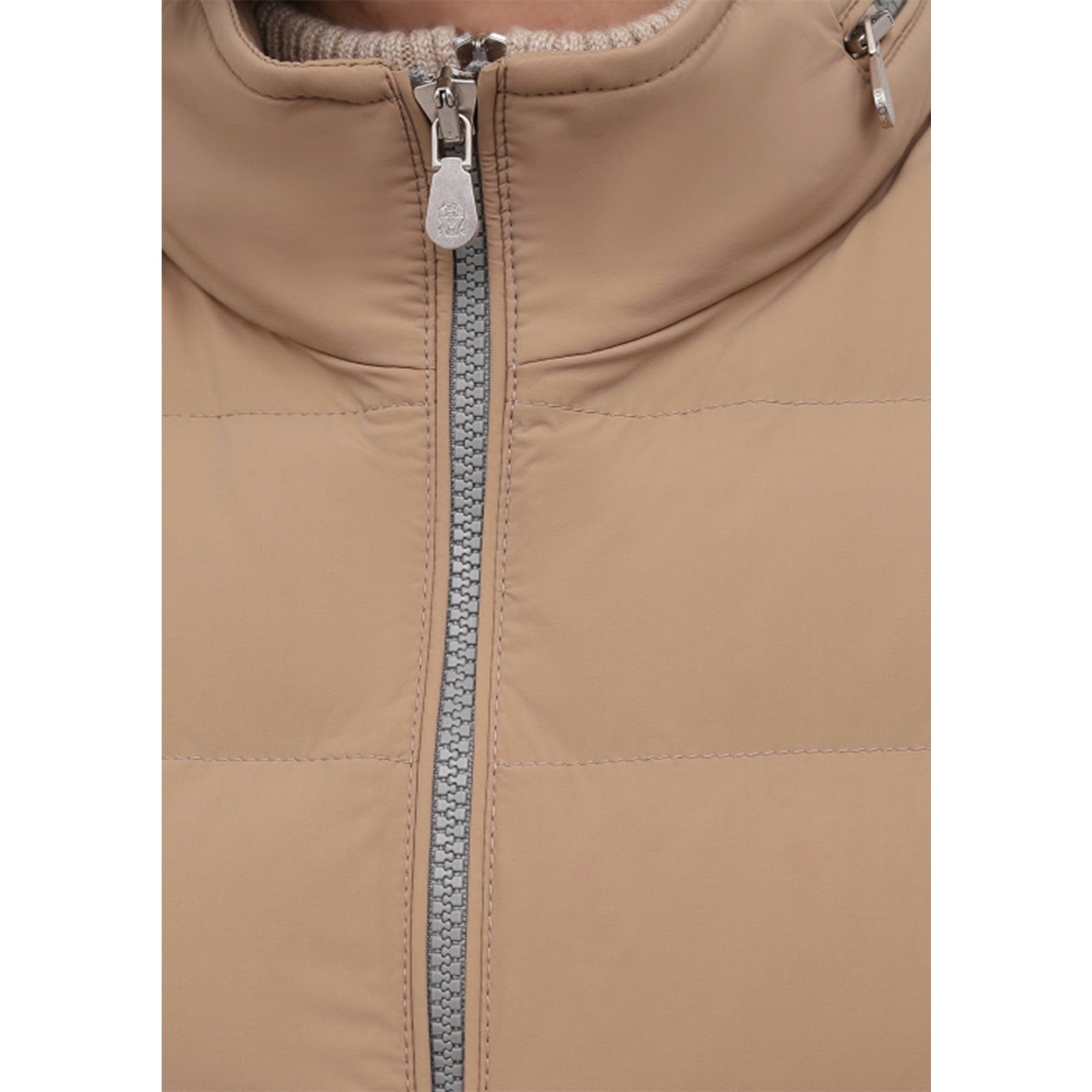 Shop Brunello Cucinelli Padded Vest Jacket In Beige