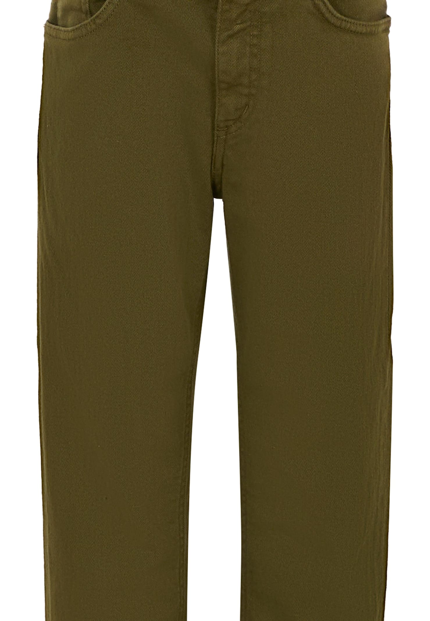 Dondup Logo-patch Trousers In Green