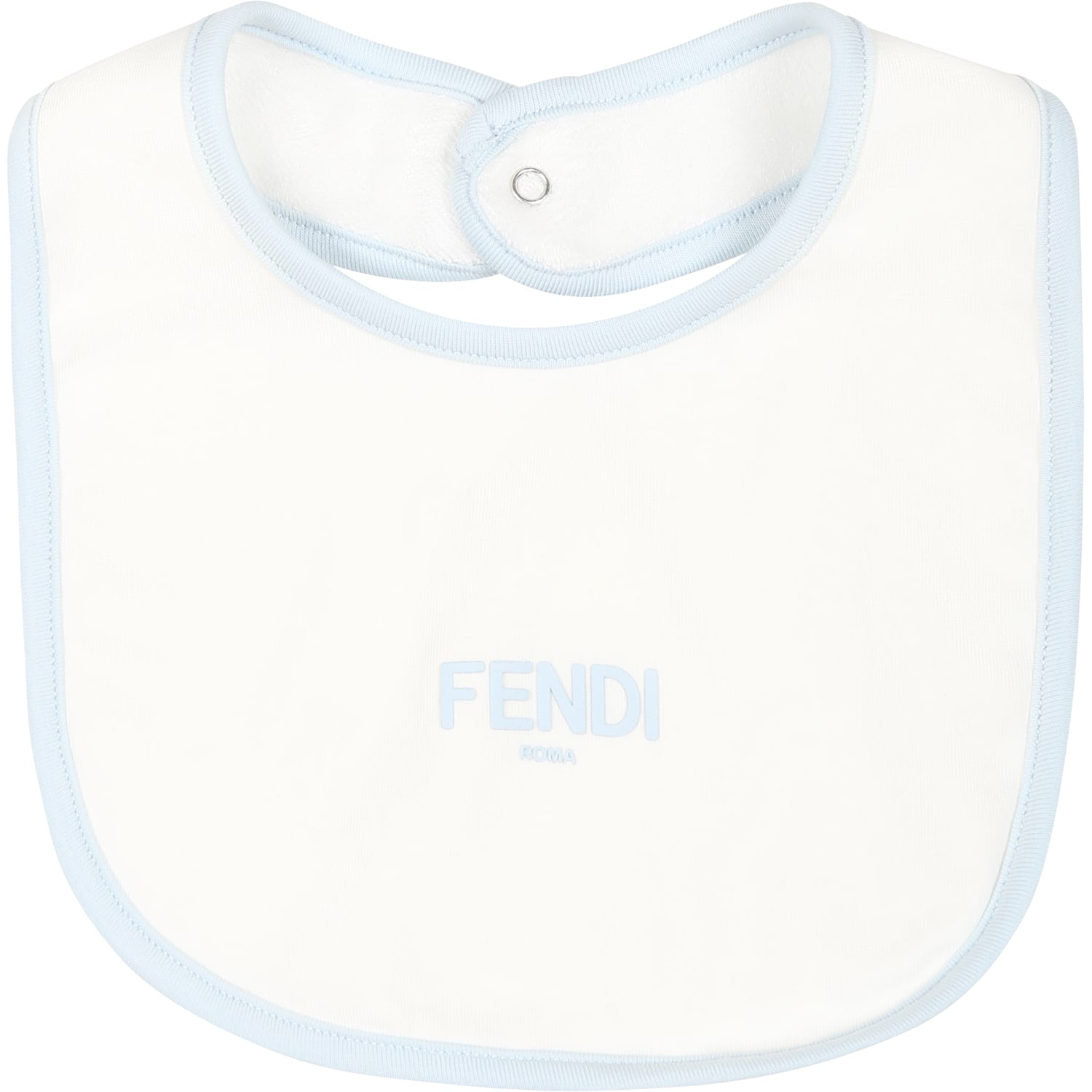 Shop Fendi Light Blue Babygrow Set For Baby Boy With  Emblem