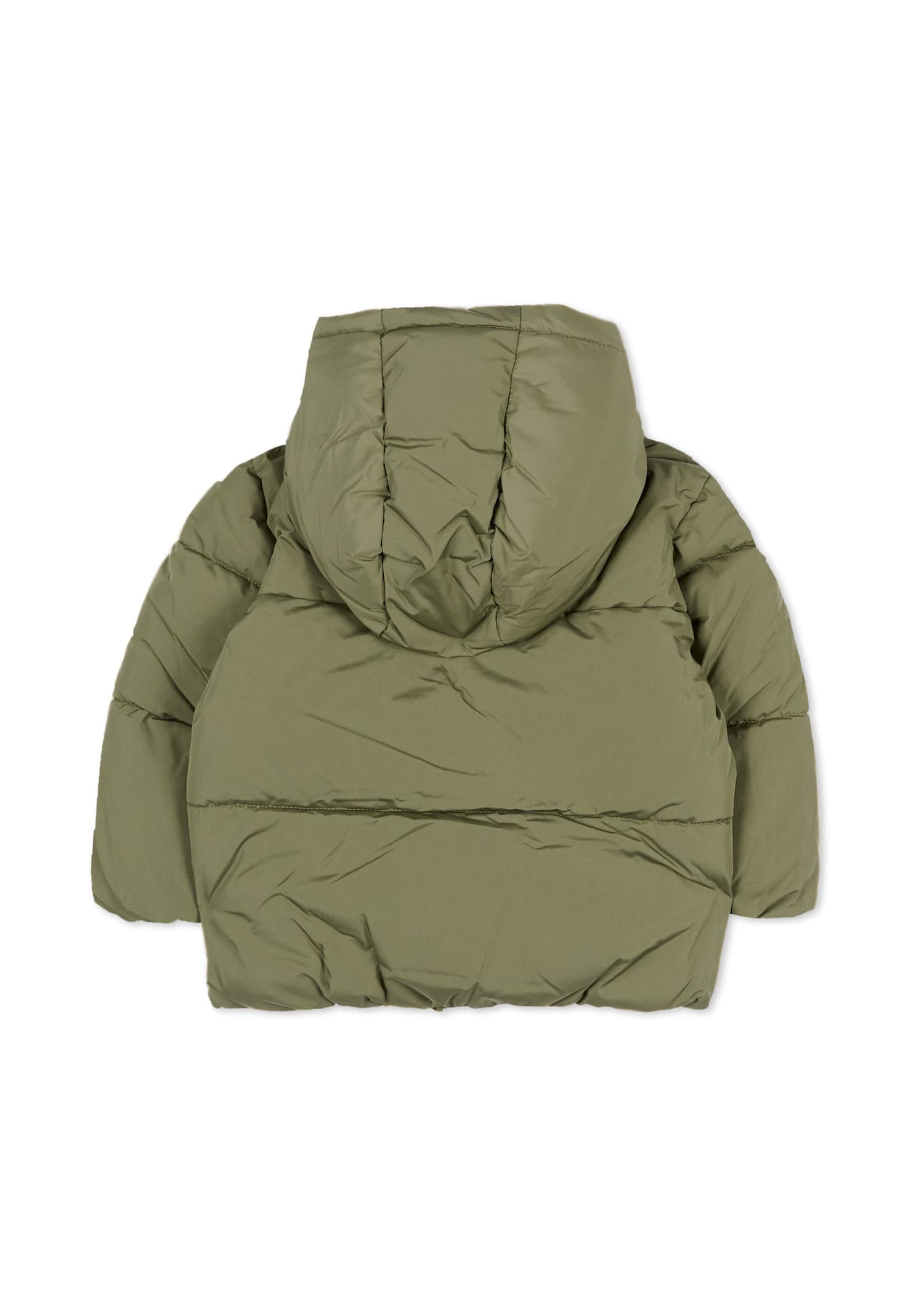 Hugo Boss Green Down Jacket For Baby Boy With Logo In Green