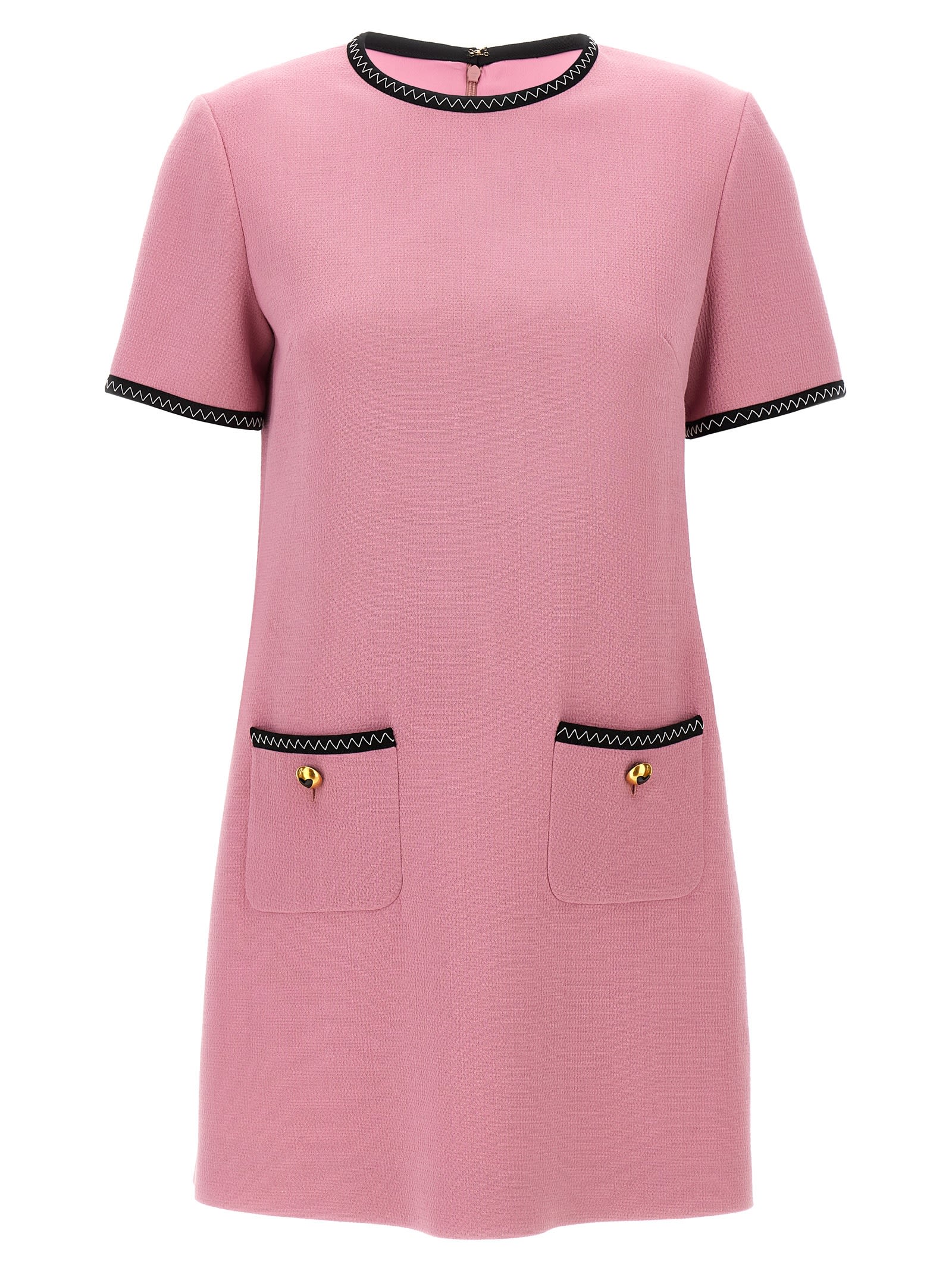 Shop Moschino Crepe Dress In Pink