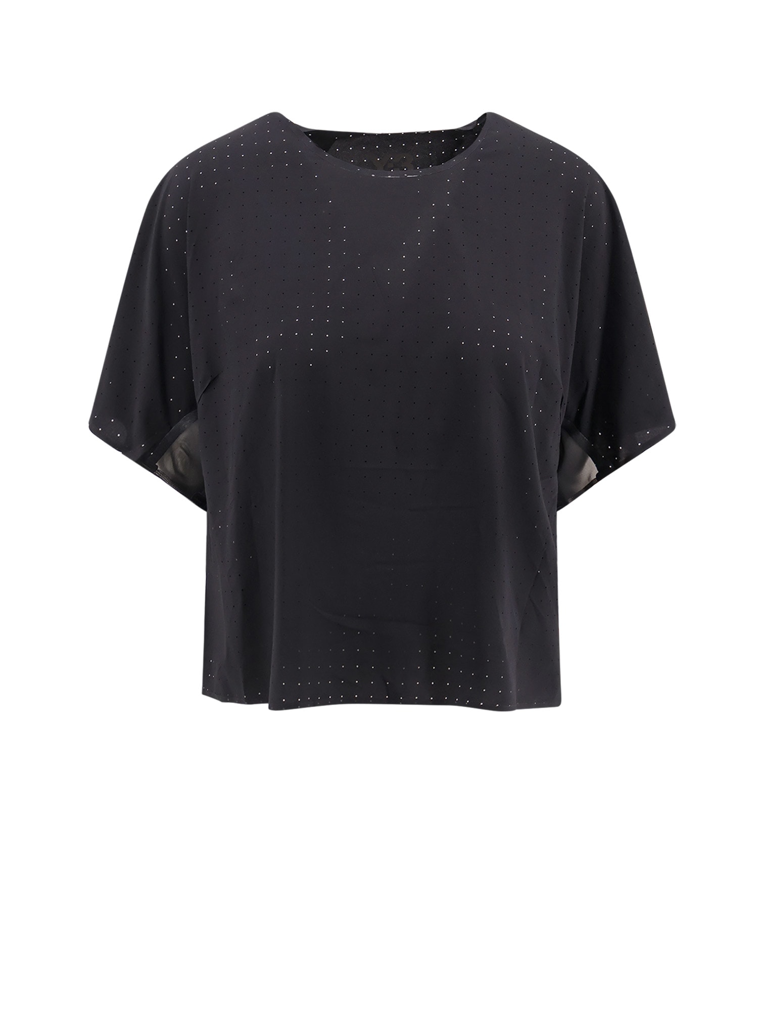 Y-3 Perforated Technical Fabric And Mesh Top In Black