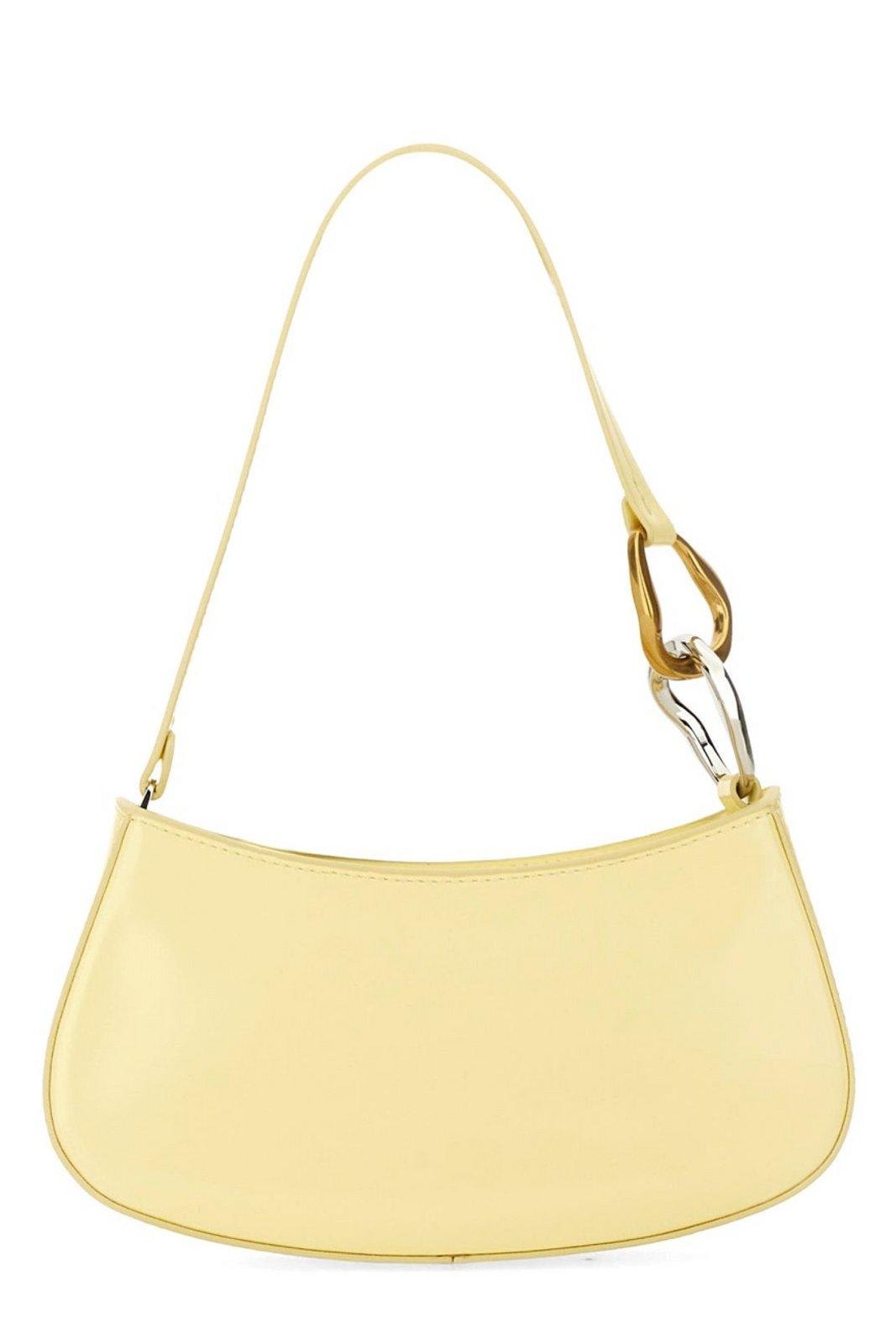 Shop Staud Ollie Zipped Shoulder Bag In Yellow