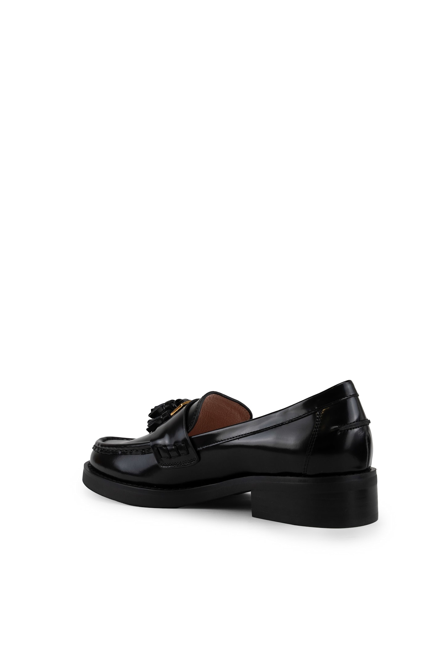 Shop Coccinelle Beat Shiny Leather Loafers In Noir