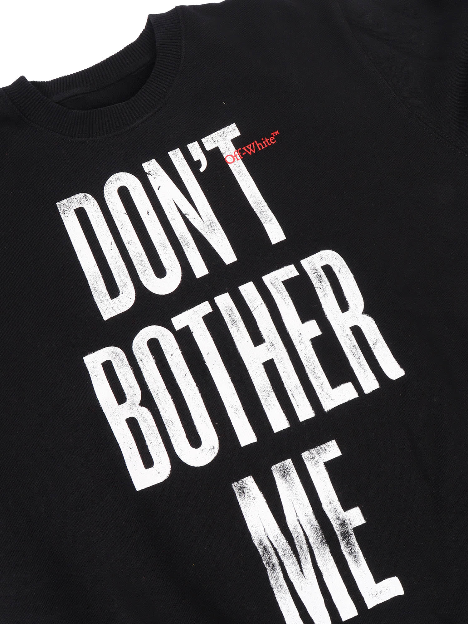 Off-white Quote Crew-neck Sweatshirt In Black