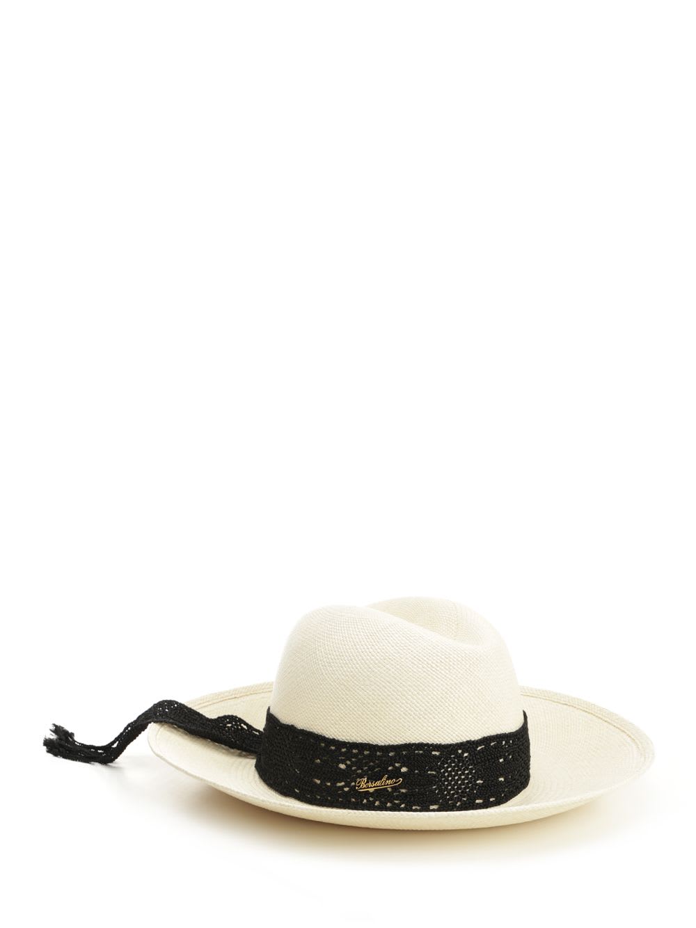 Borsalino Lace Trim Sun Hat In Beige