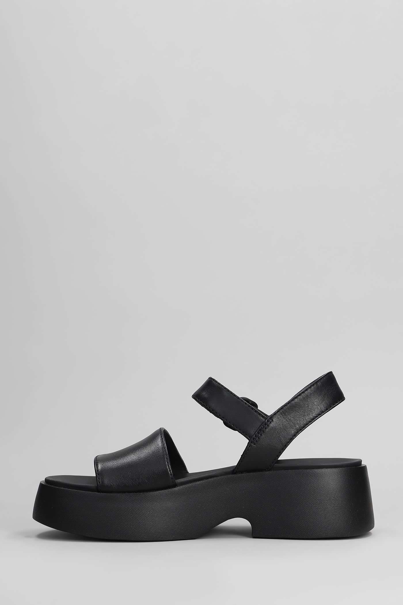 Camper Tasha Sandals In Black Leather