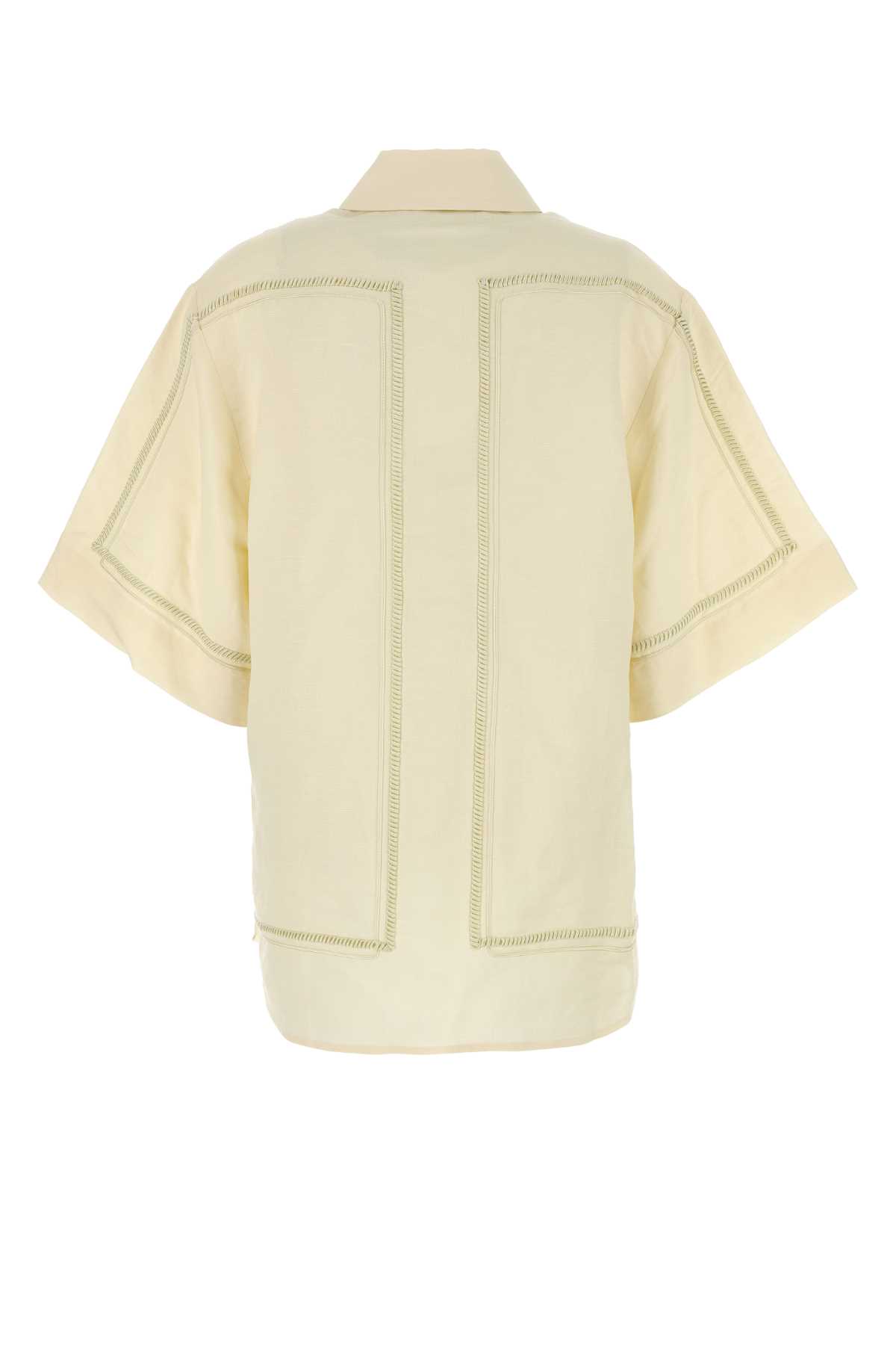 Camilla And Marc Cream Linen Blend Fortuna Shirt In Lemon