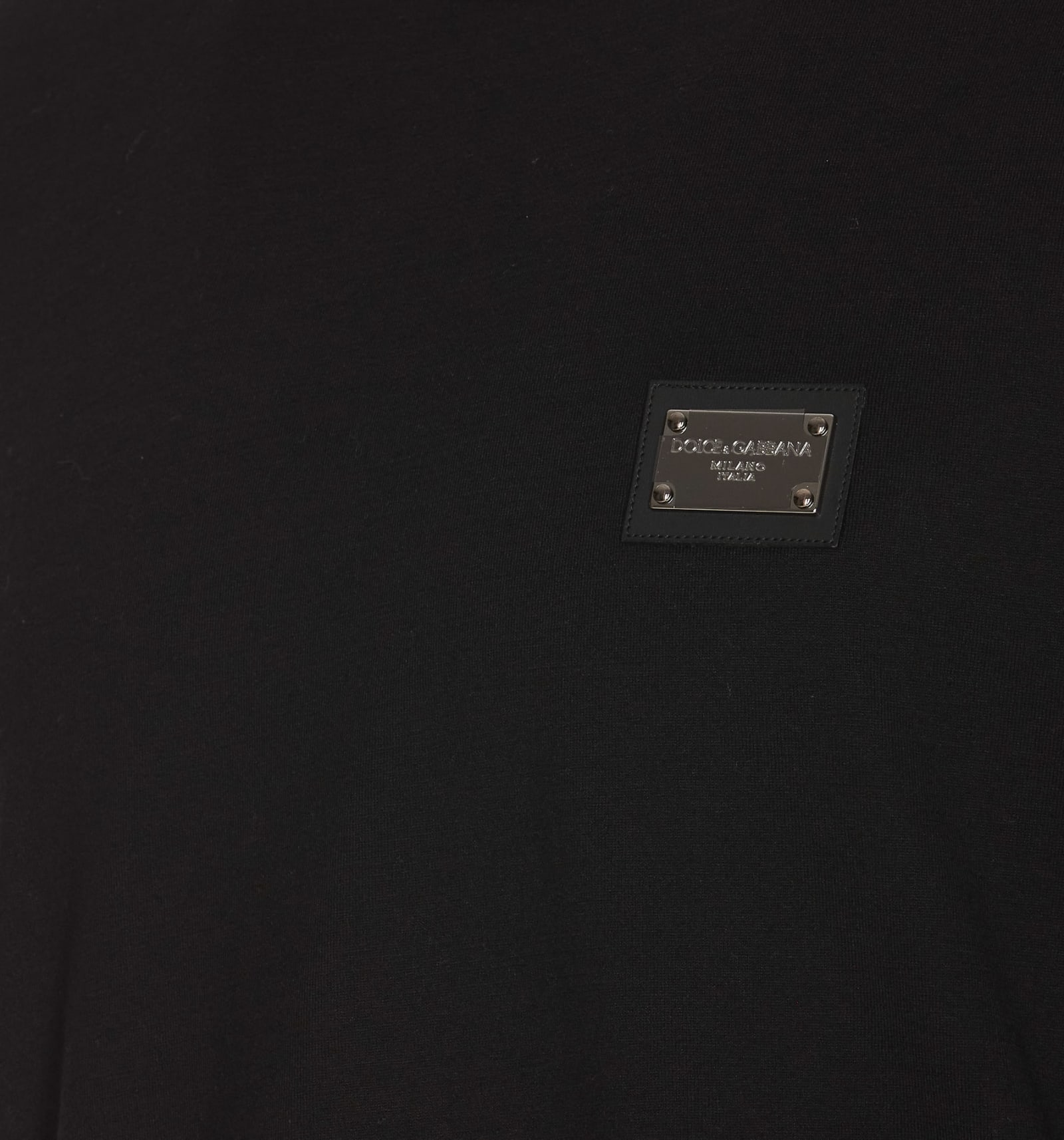 Shop Dolce & Gabbana Plaque Logo T-shirt In Black