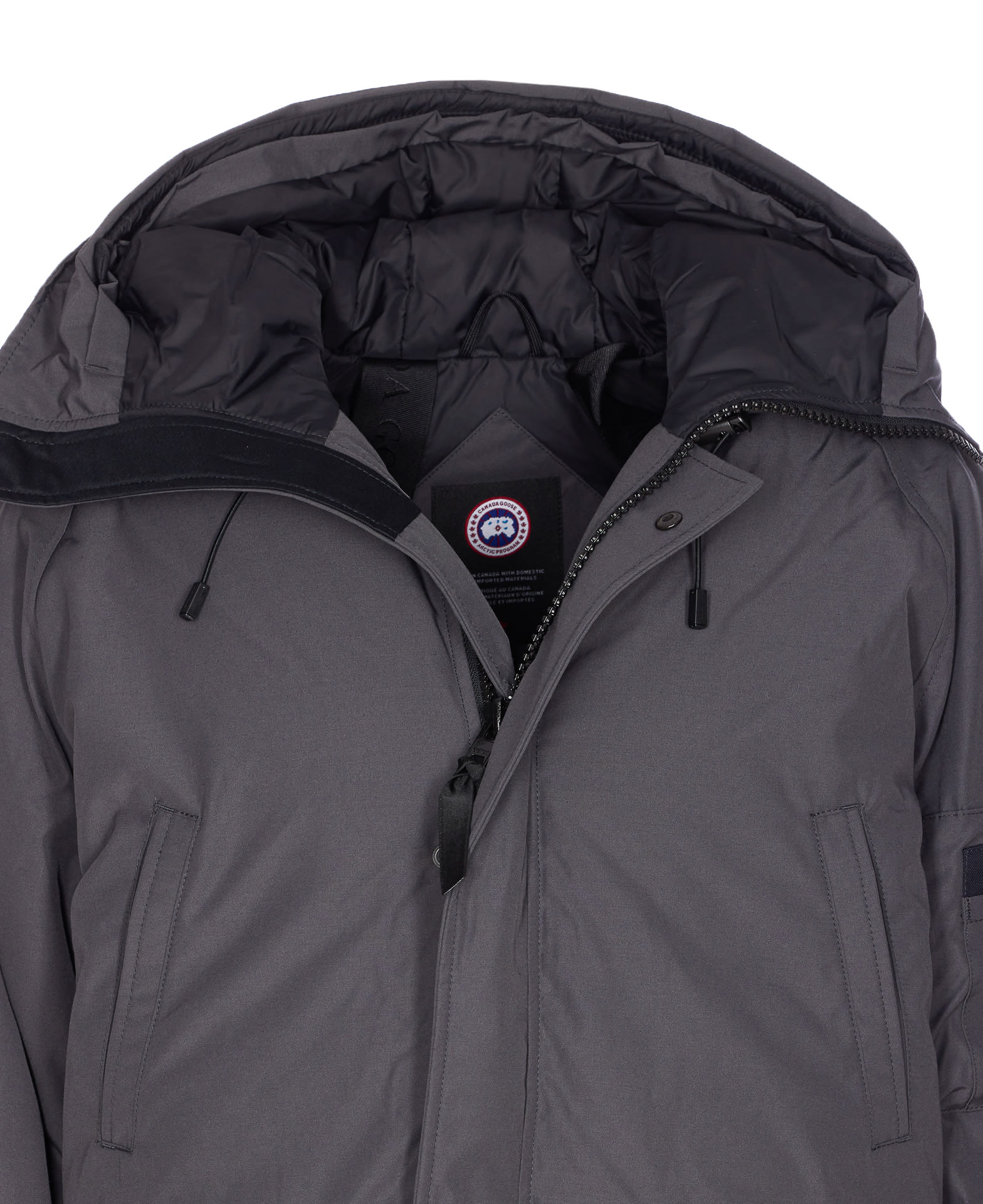 Canada Goose Hooded Bomber Jacket Long Sleeves In Blue