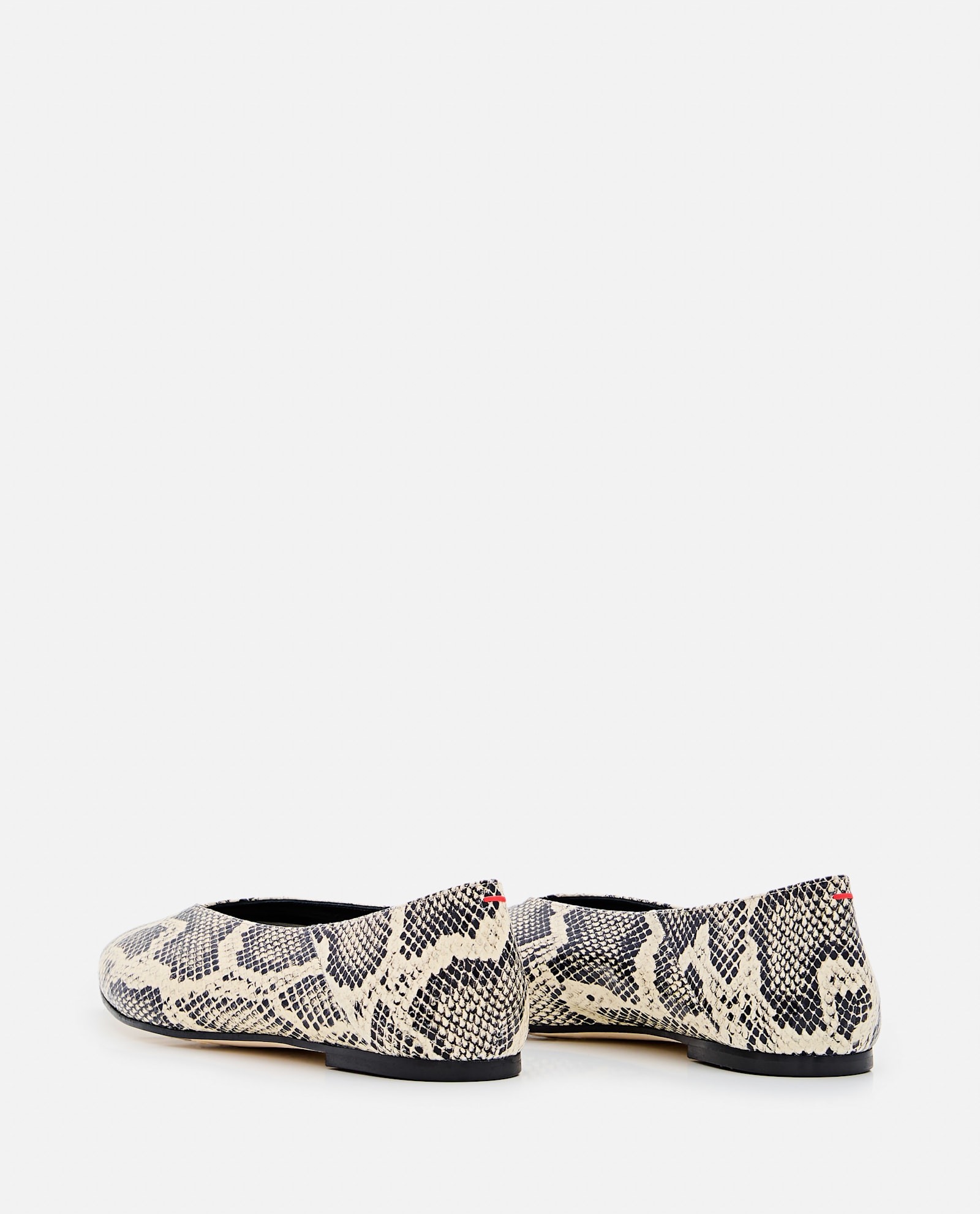Aeyde Moa Snake Print Goat Leather Creamy Shoes In Beige