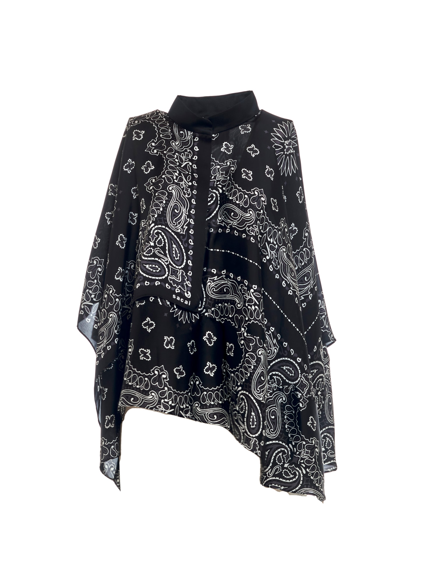 sacai Bandana Print Pleats Cape Top-