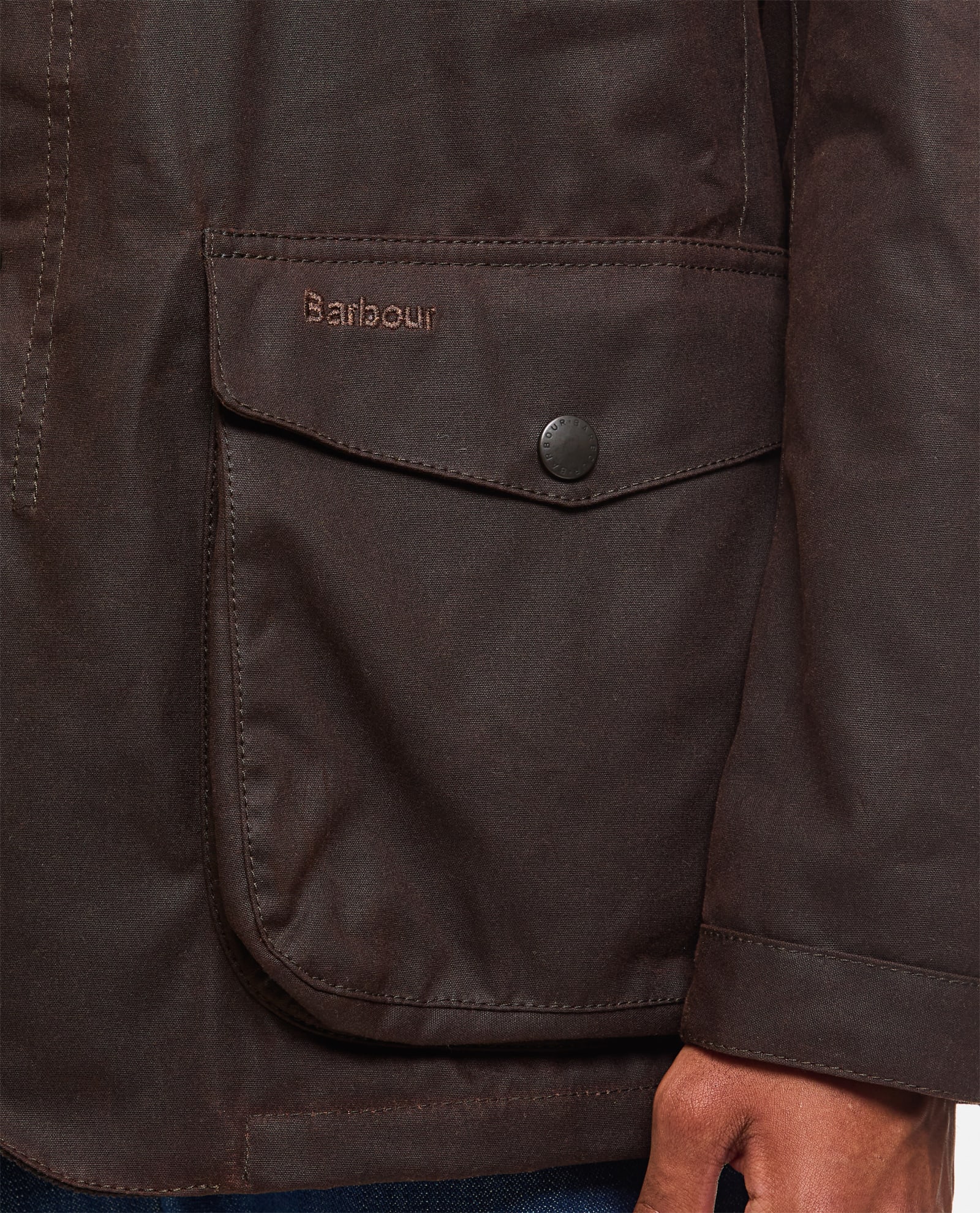 Shop Barbour Ogston Wax Jacket In Brown