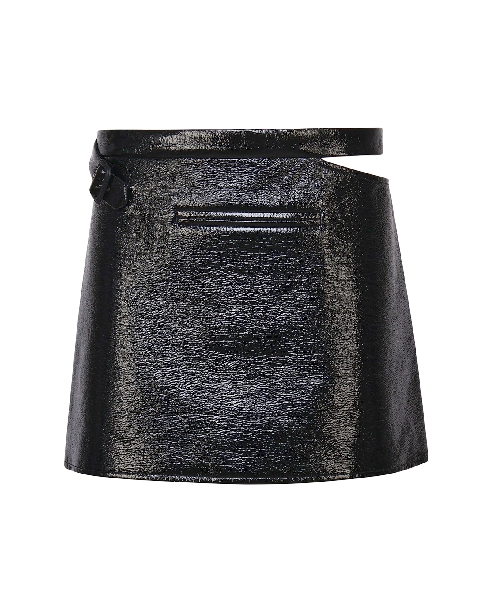 Shop Courrèges Glossy Miniskirt In Black