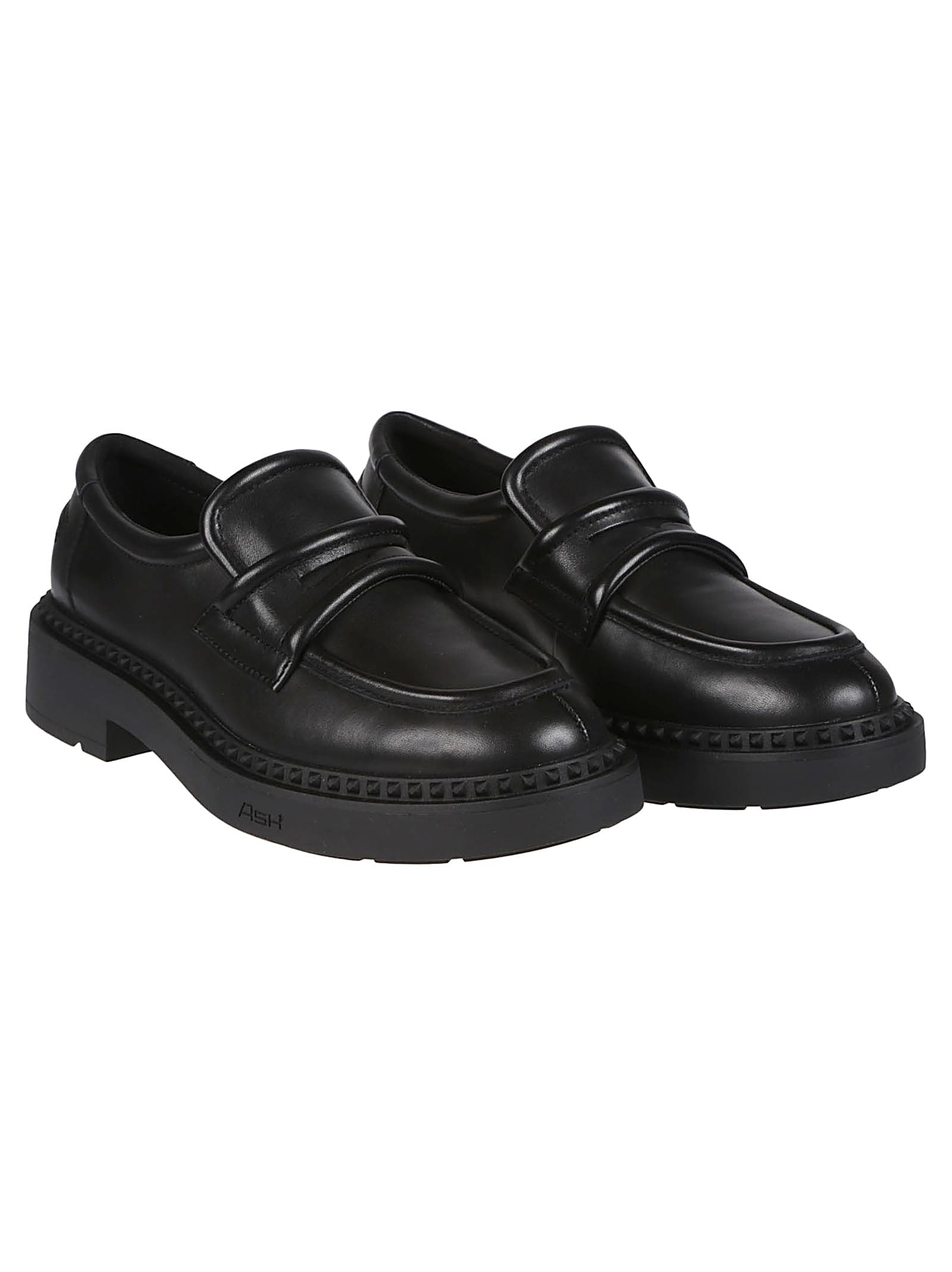 Ash Miracle Loafers In Calf Leather In Black