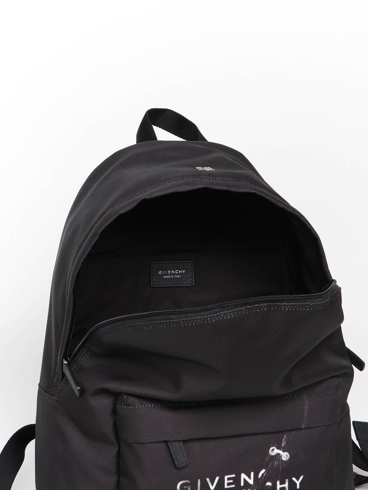 Shop Givenchy Logo Printed Backpack In Black