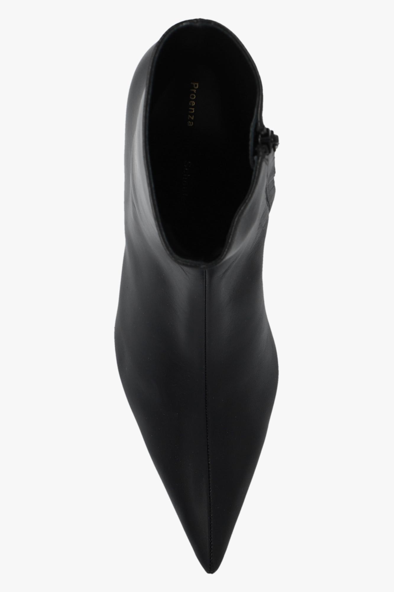Shop Proenza Schouler Spike Heeled Ankle Boots In Leather In Black