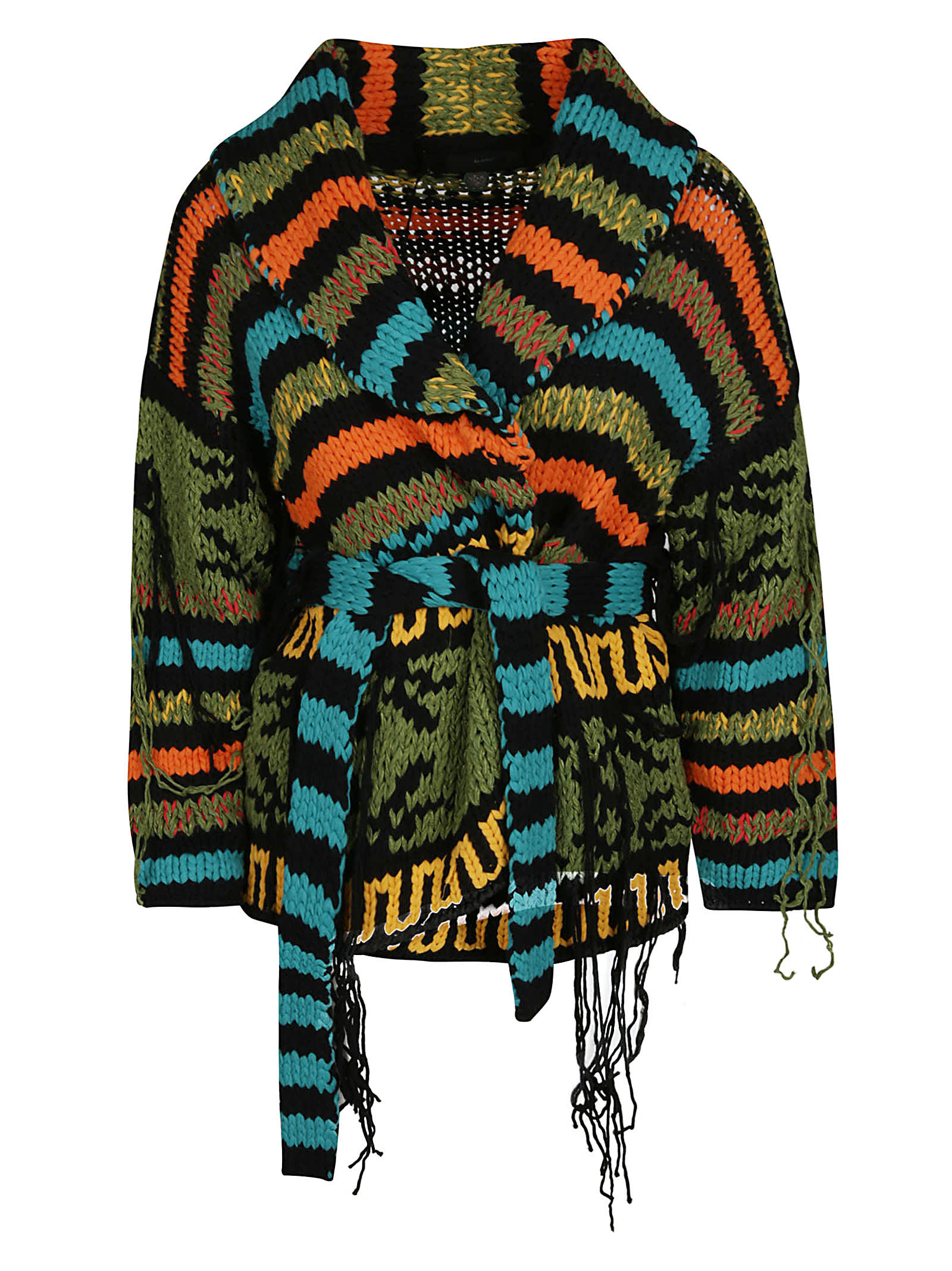 Alanui Ocho Rios Chunky Cardigan In Embassy Black