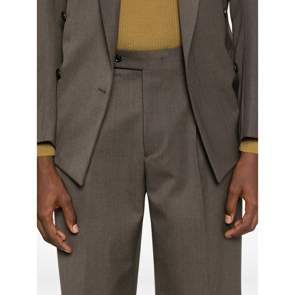 Tonywack Pleated Pants In Brown