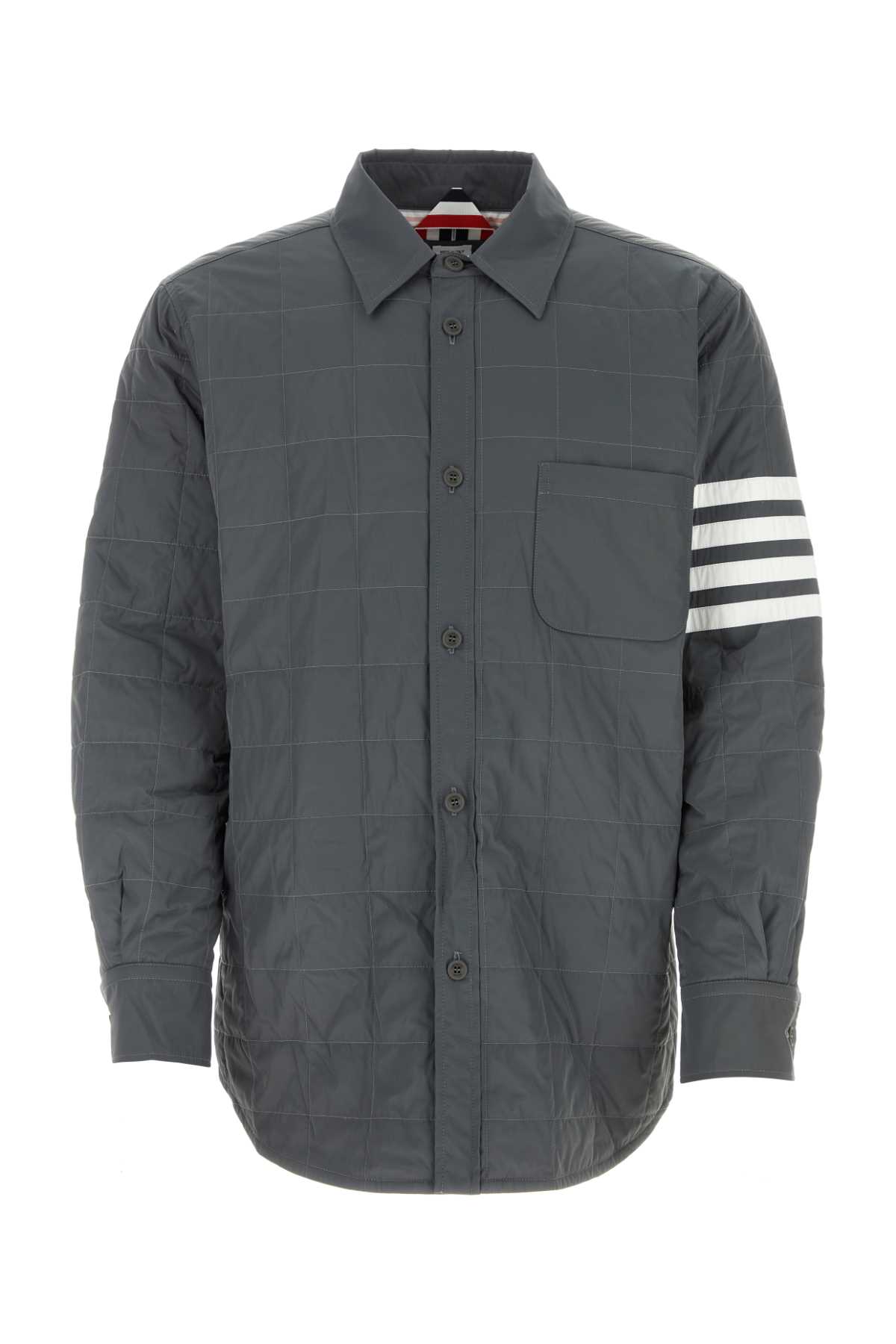 Shop Thom Browne Dark Grey Polyester Down Jacket In 035