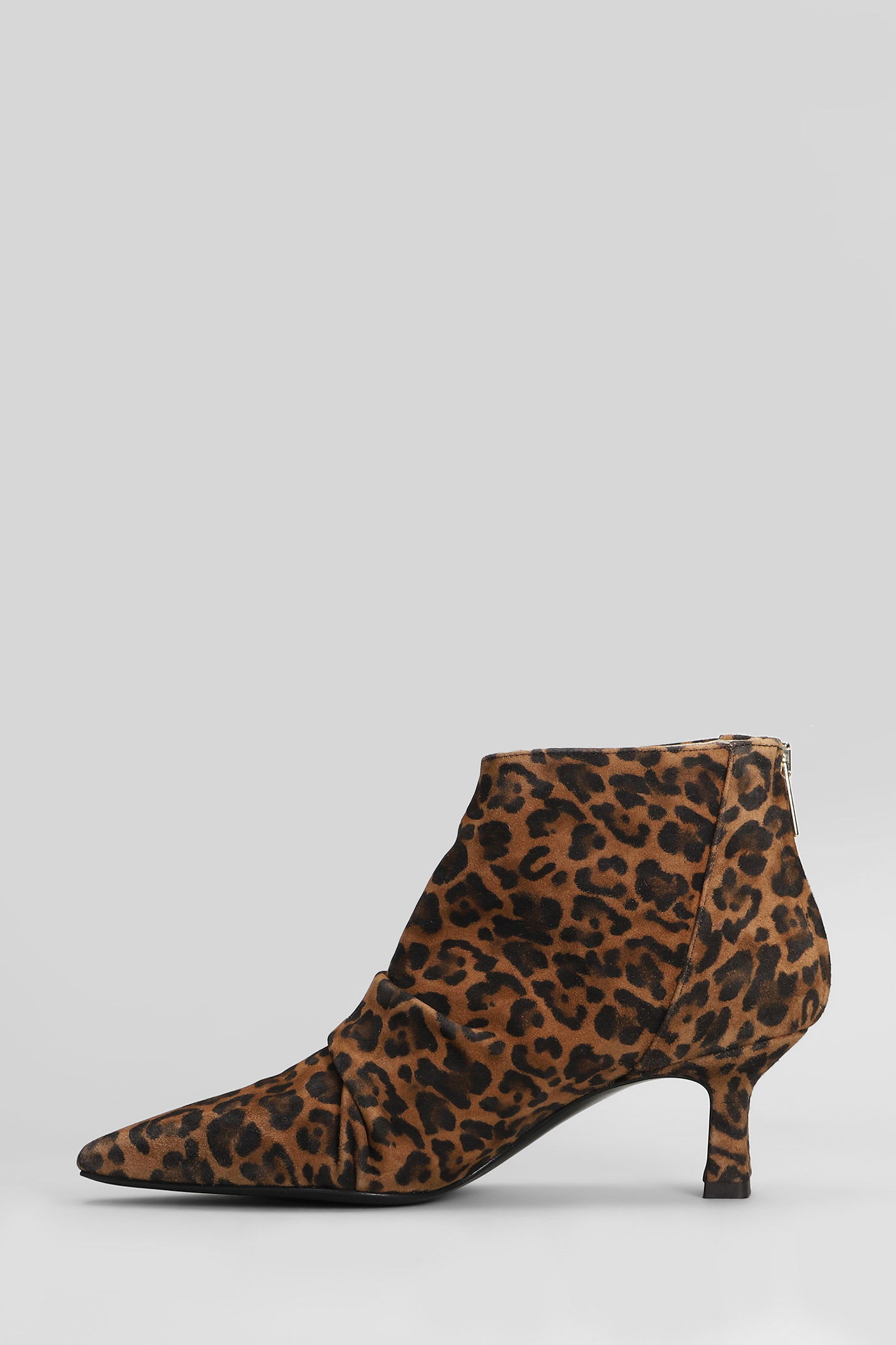 The Seller High Heels Ankle Boots In Animalier Suede In Animal Print