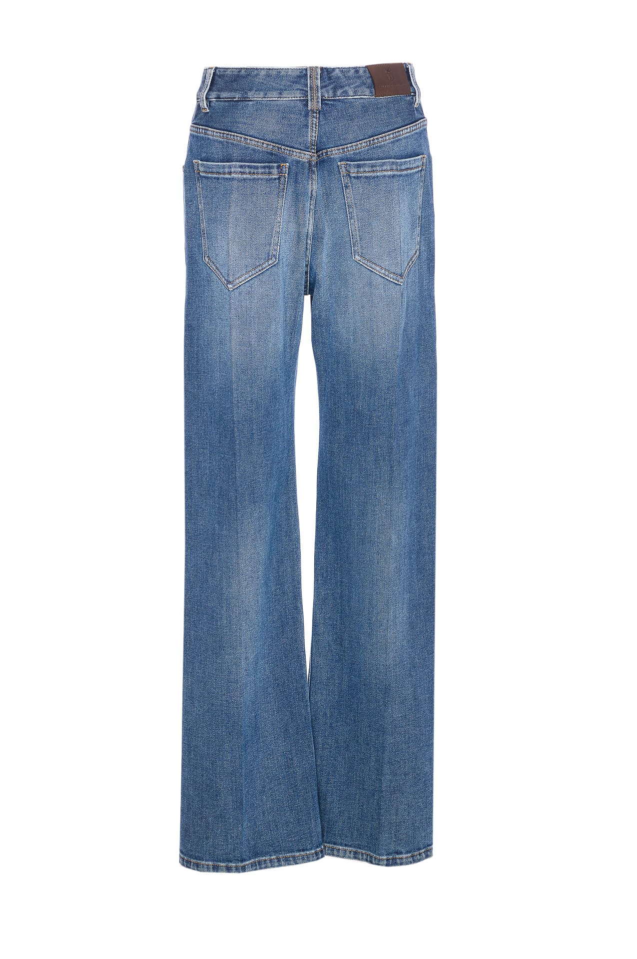 Brunello Cucinelli Women Contemporary Loose Jeans With Monile In Blue
