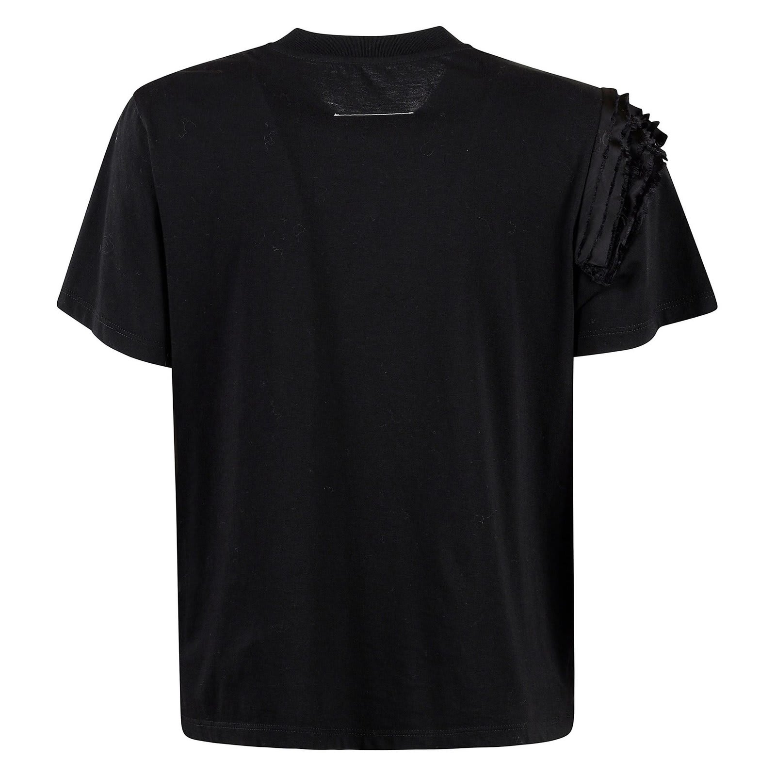 Shop Mm6 Maison Margiela Pleat Detailed Crewneck T-shirt In Black