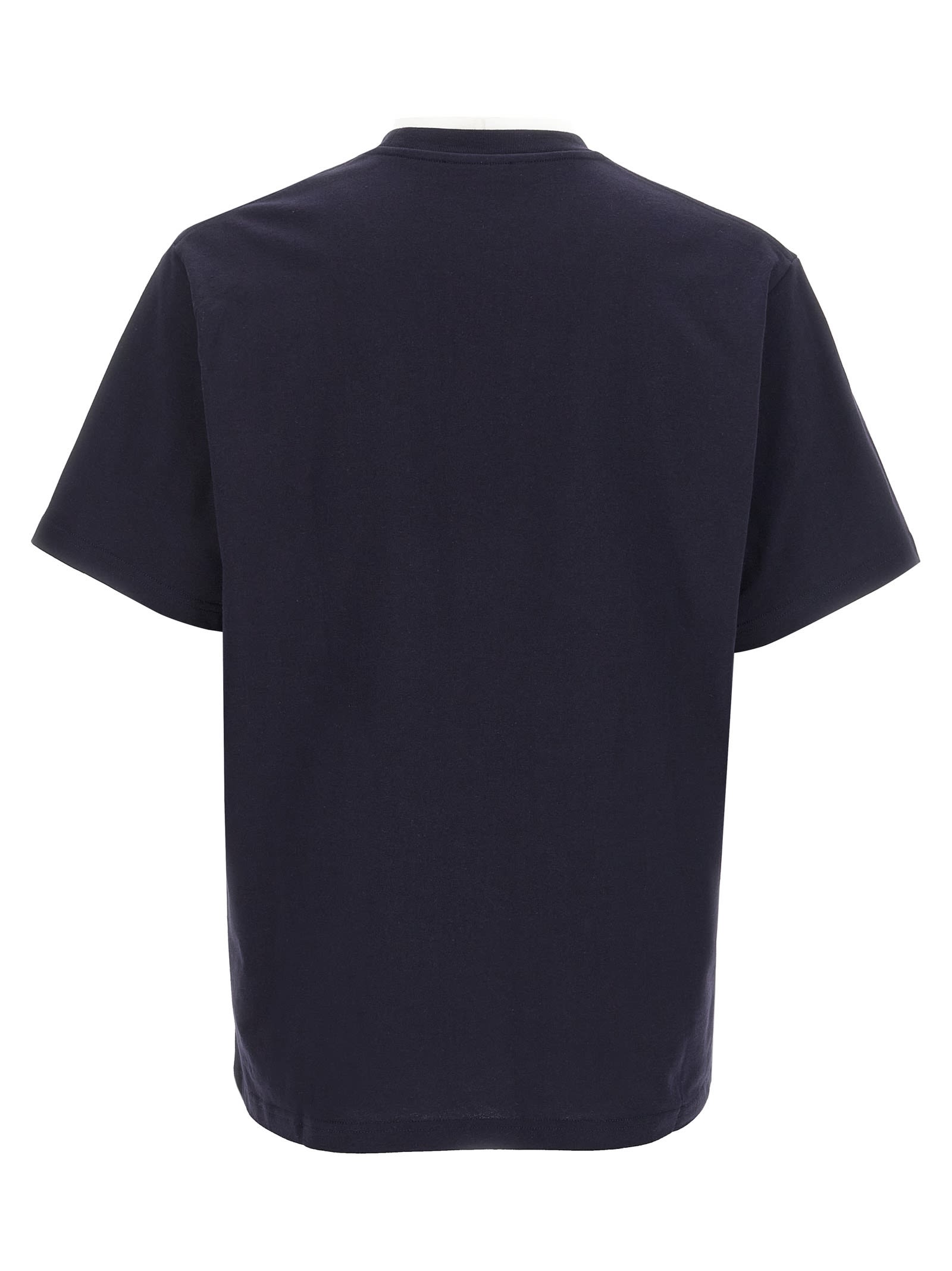 Jw Anderson Blue Crewneck T-shirt With Logo Embroidery On The Front In Blue
