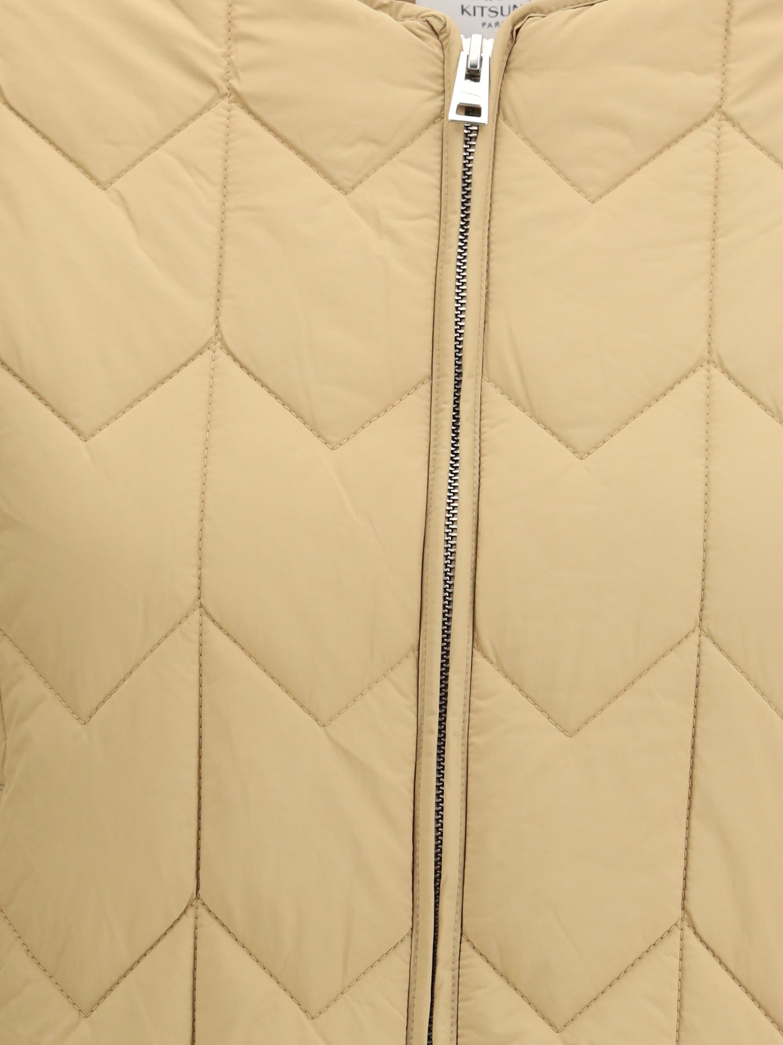 Maison Kitsuné Quilted Jacket In Water-repellent Nylon In Brown