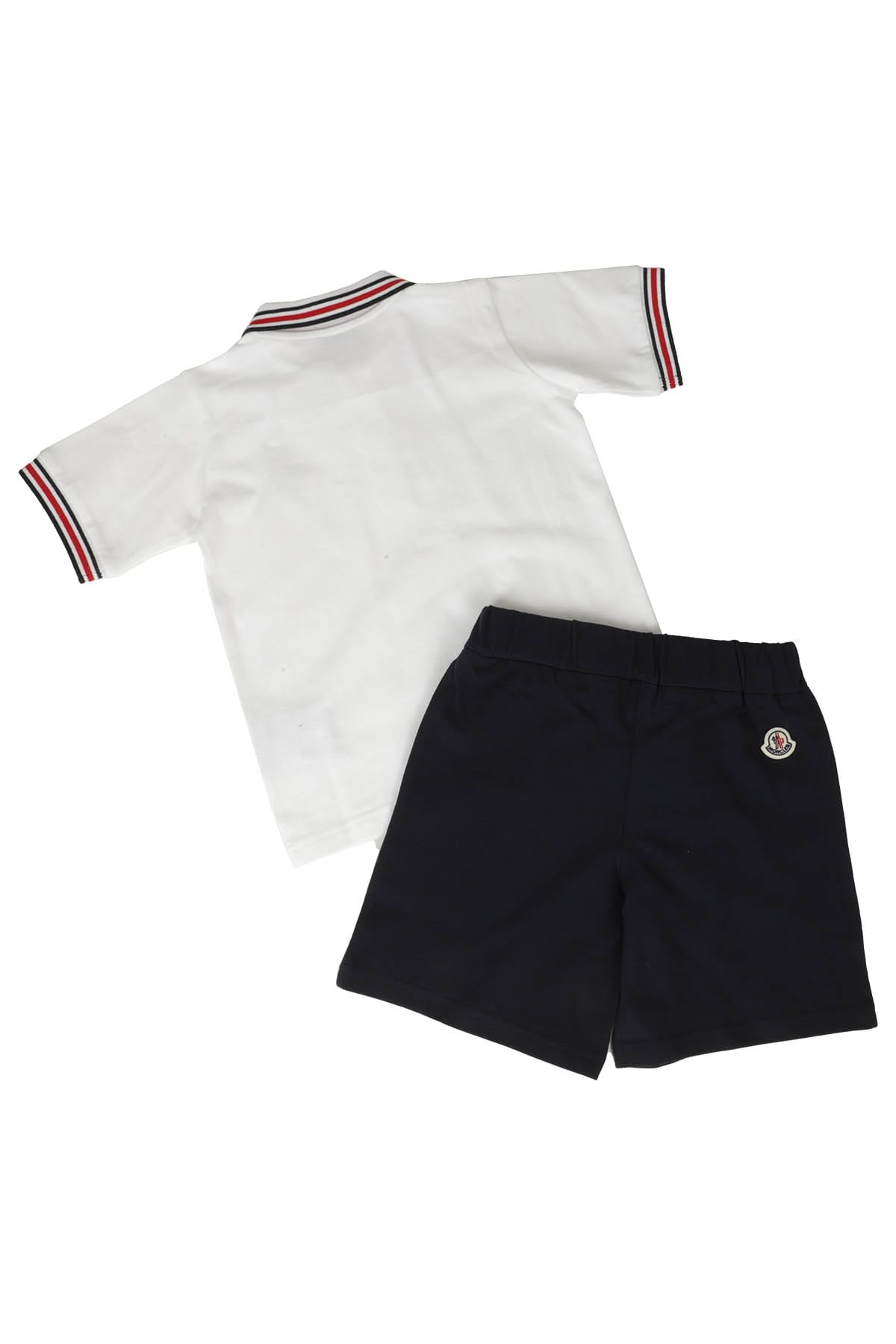 Shop Moncler Polo E Shorts 2 Pz In Off White