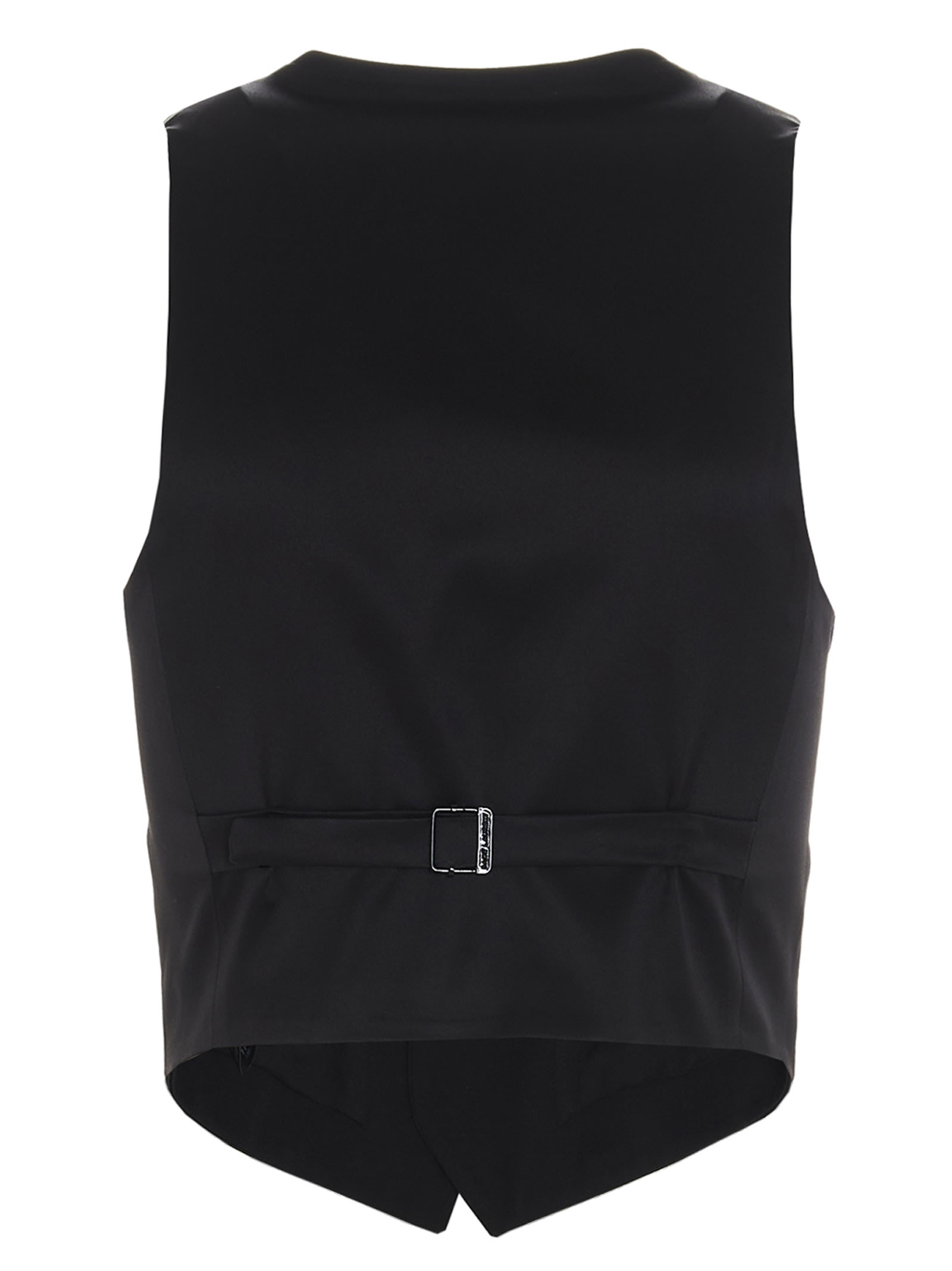 Shop Saint Laurent Short Tuxedo Vest In Black