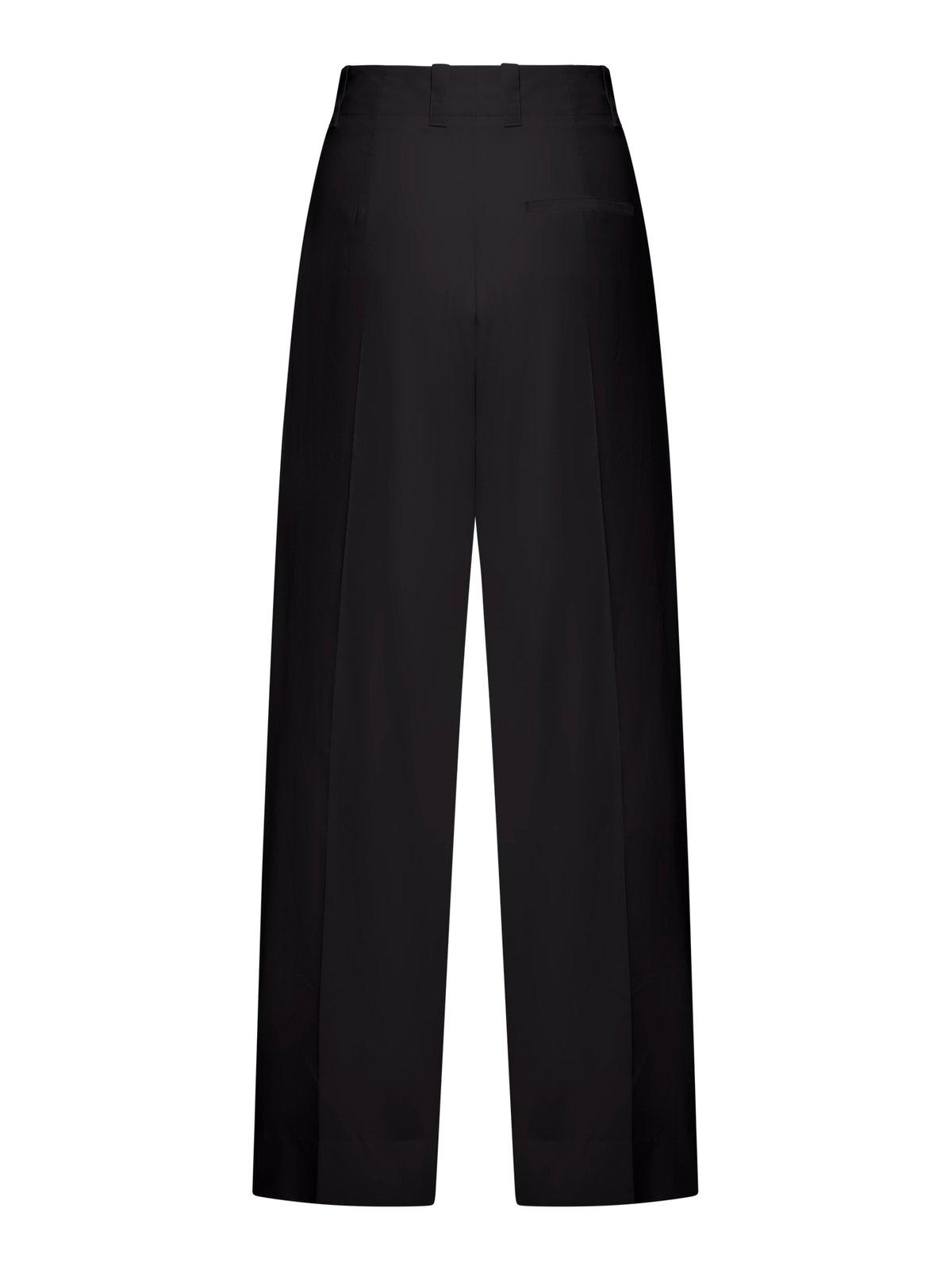 Shop Bottega Veneta Pleated Detail Tailored Trousers In Off Black