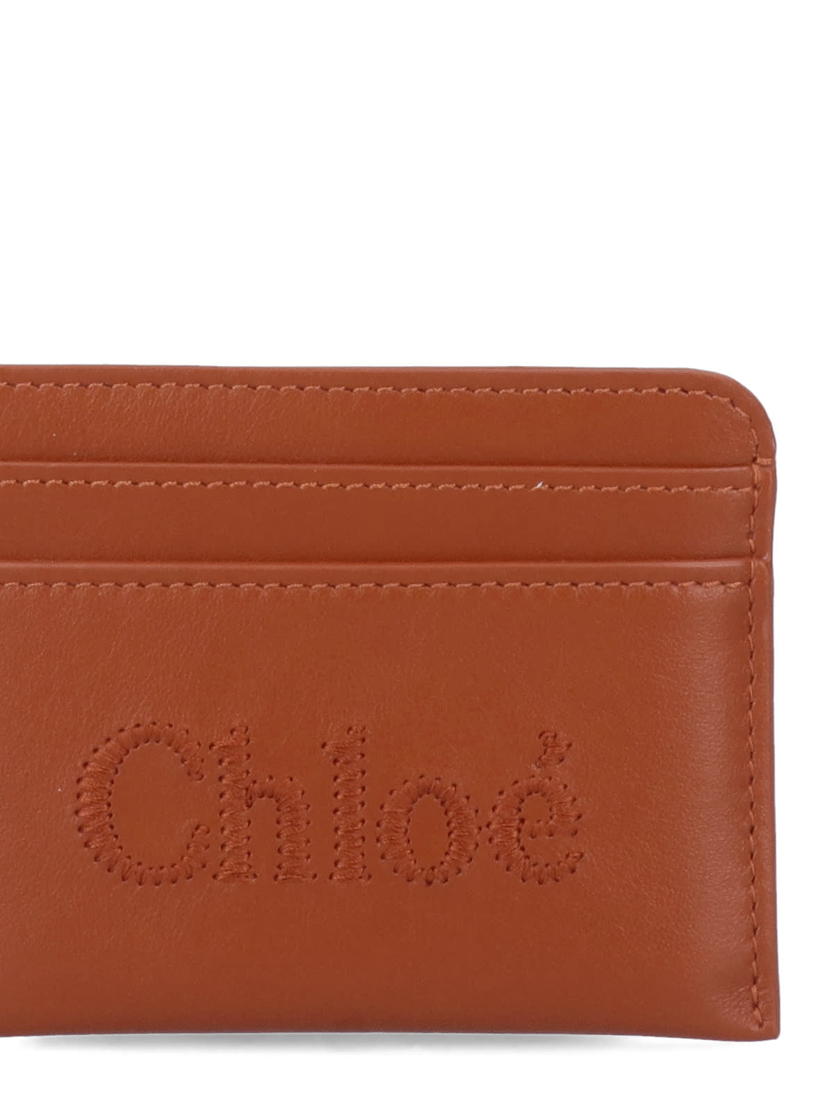 Shop Chloé Sense Card Holder In Brown