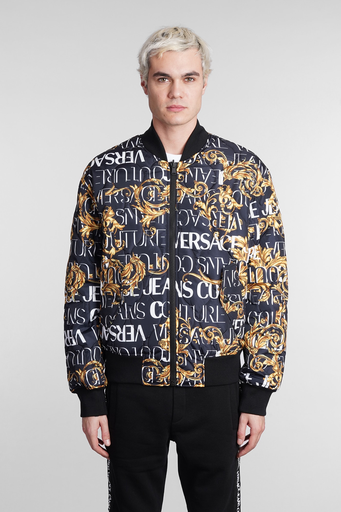 Versace Jeans Couture Puffer In Black Polyamide
