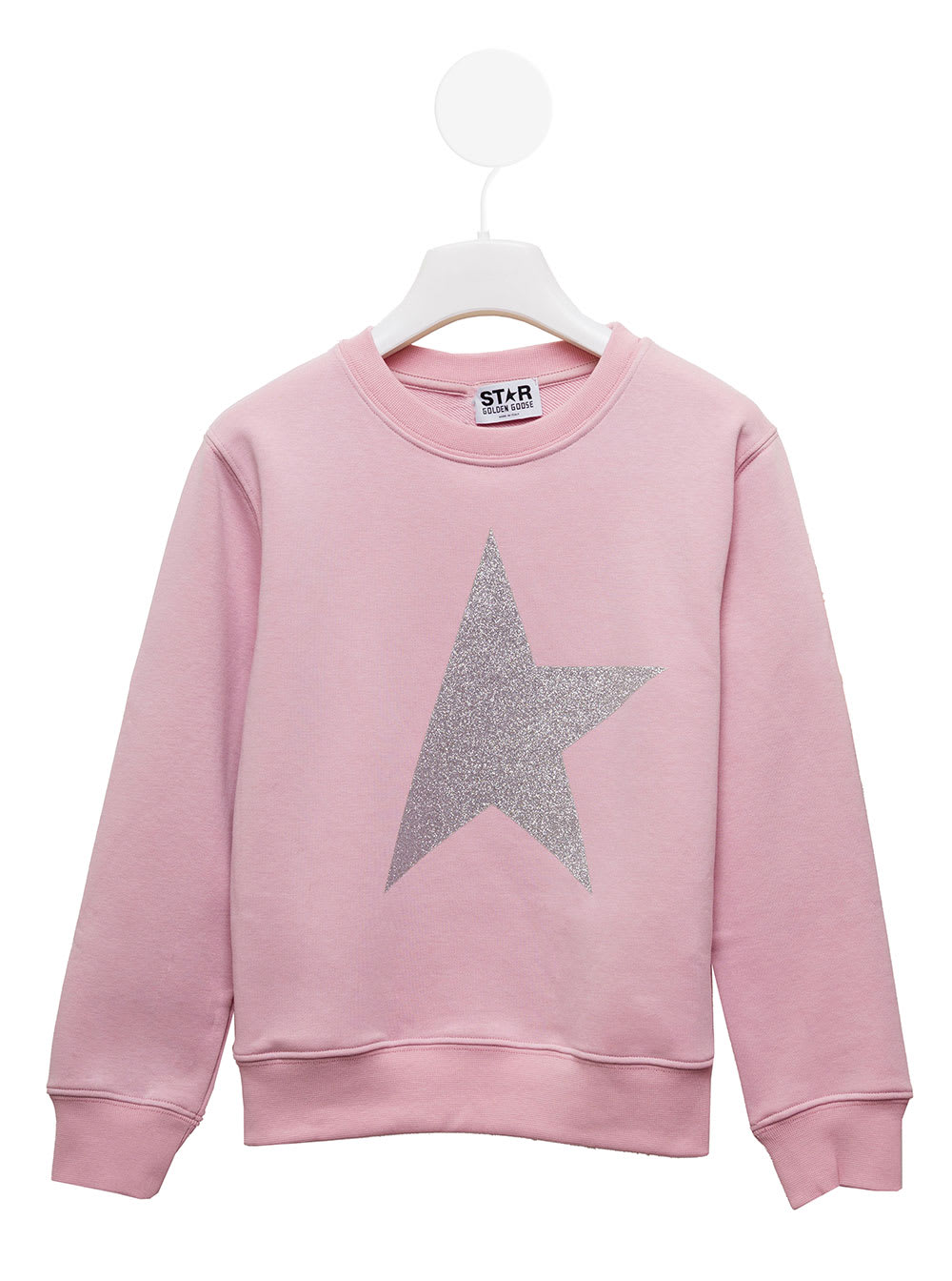 Star Pink Cotton Sweatshirt Golden Goose Kids Girl
