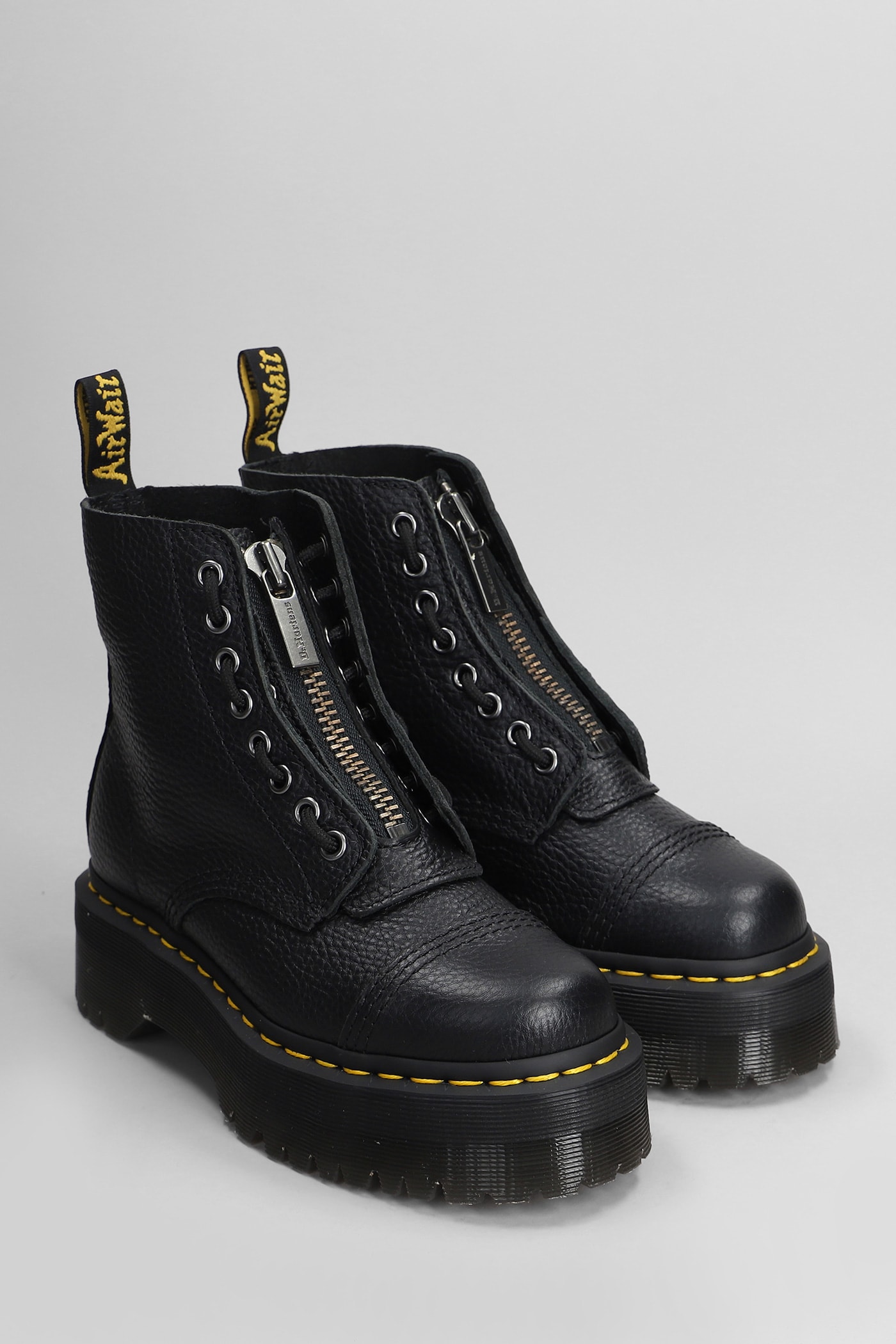 Shop Dr. Martens' Sinclair Combat Boots In Black Leather